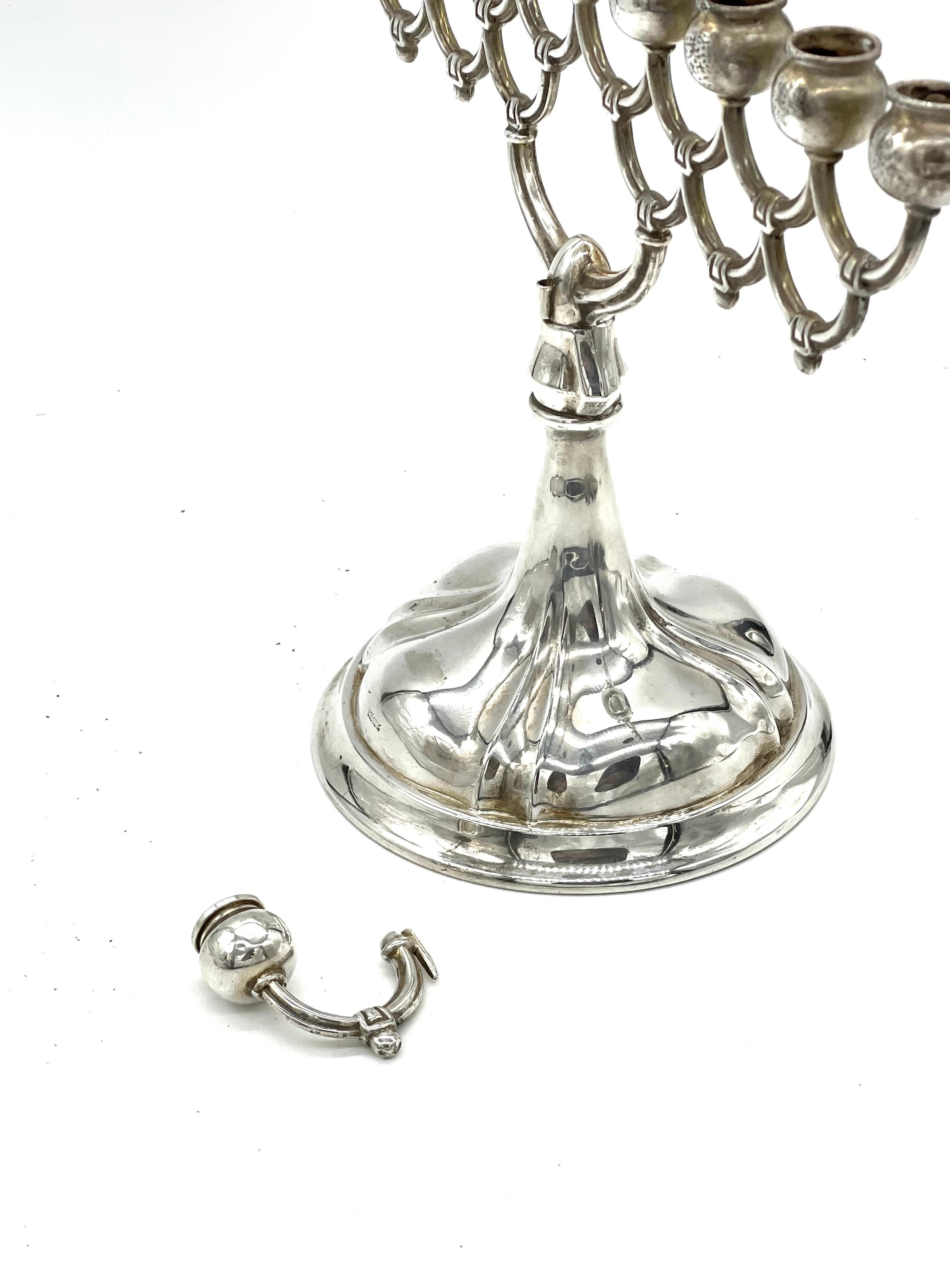 Early 20th Century German Silver Hanukkah Lamp 4