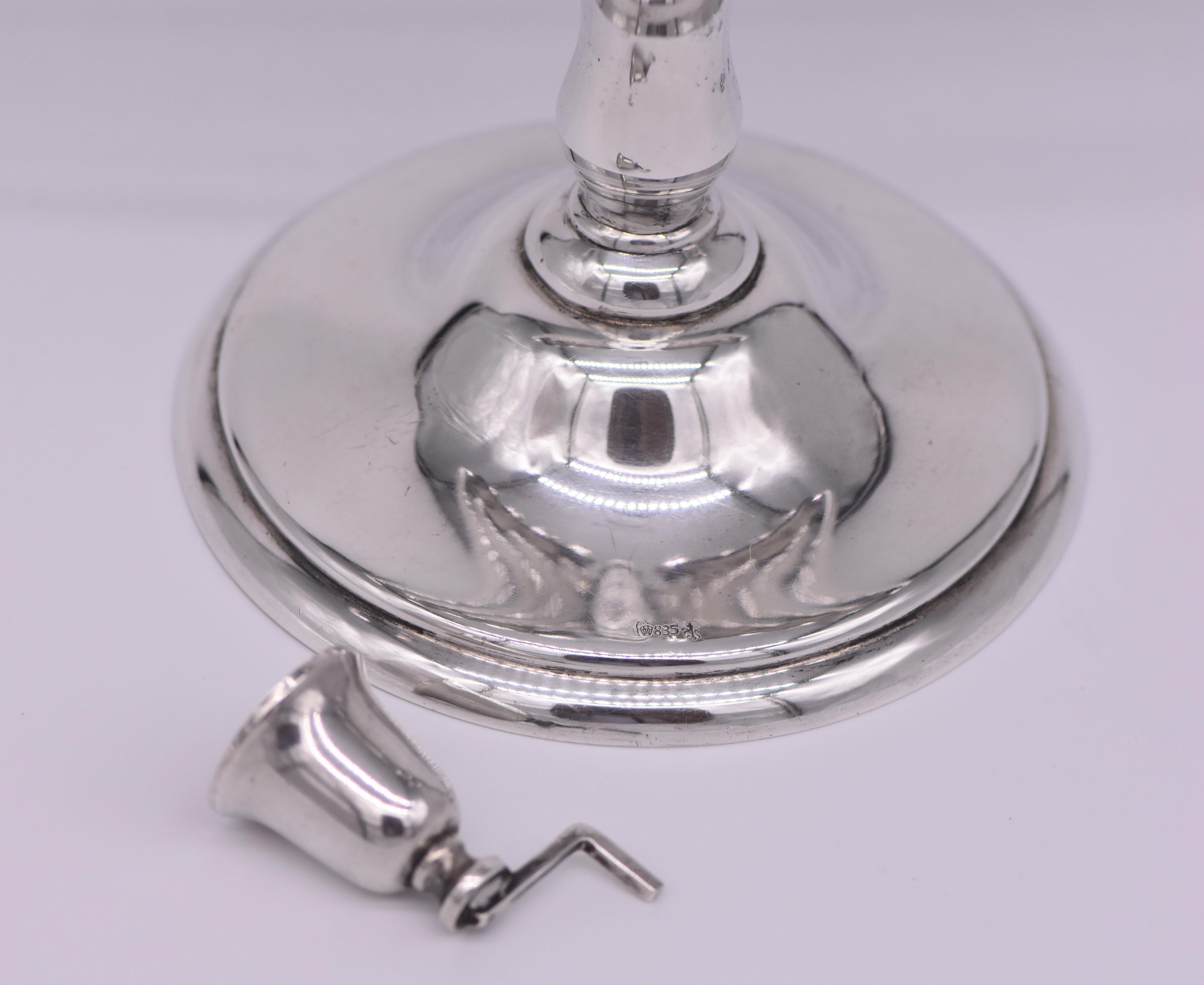 Early 20th Century German Silver Hanukkah Lamp Menorah In Excellent Condition In New York, NY