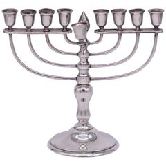 Early 20th Century German Silver Hanukkah Lamp Menorah