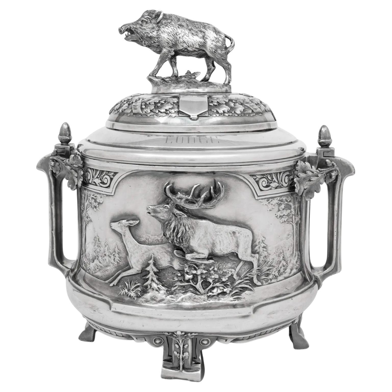 Early 20th Century German Silver-Plate Tureen For Sale