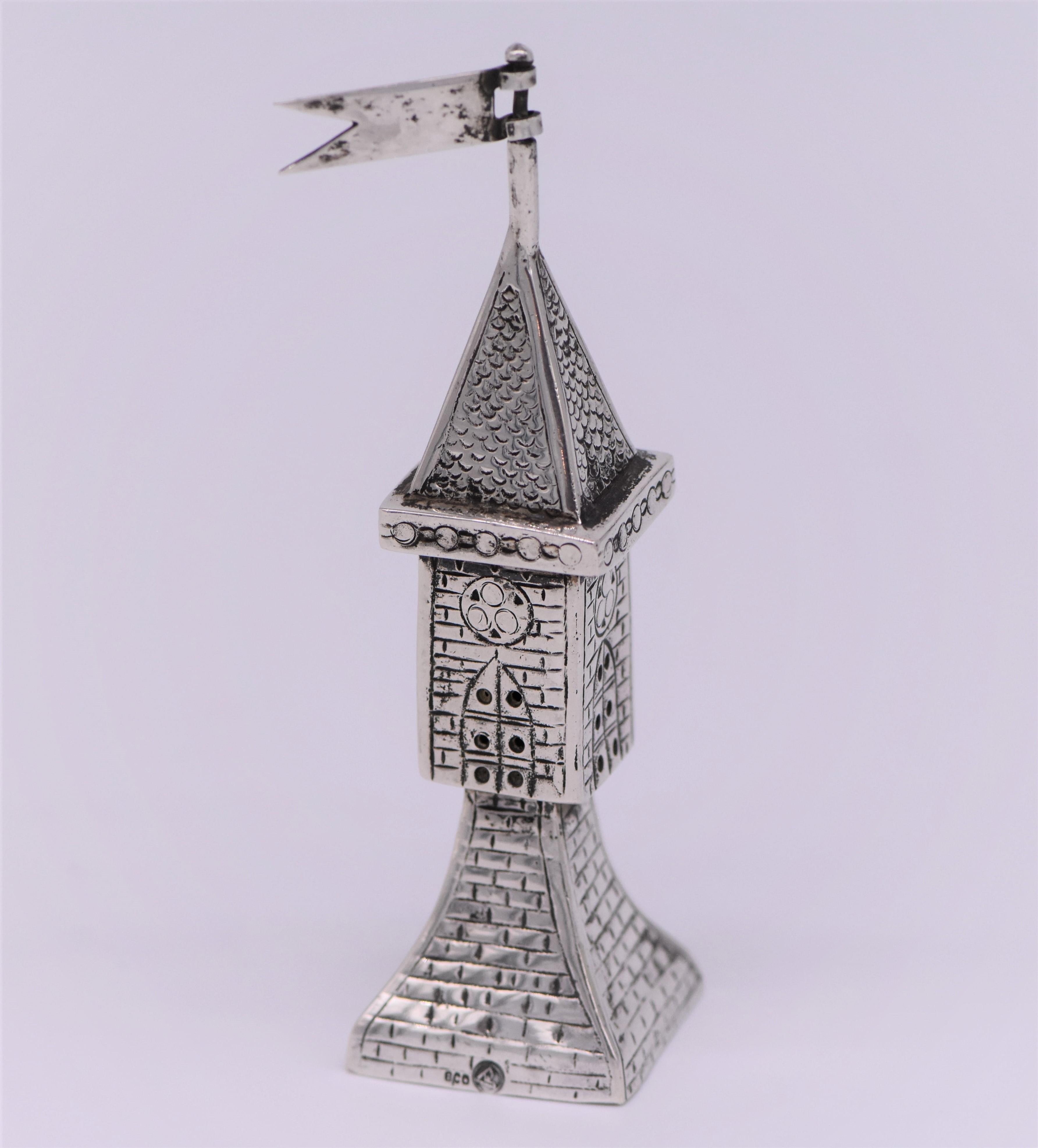 Early 20th Century German Silver Spice Tower In Excellent Condition For Sale In New York, NY