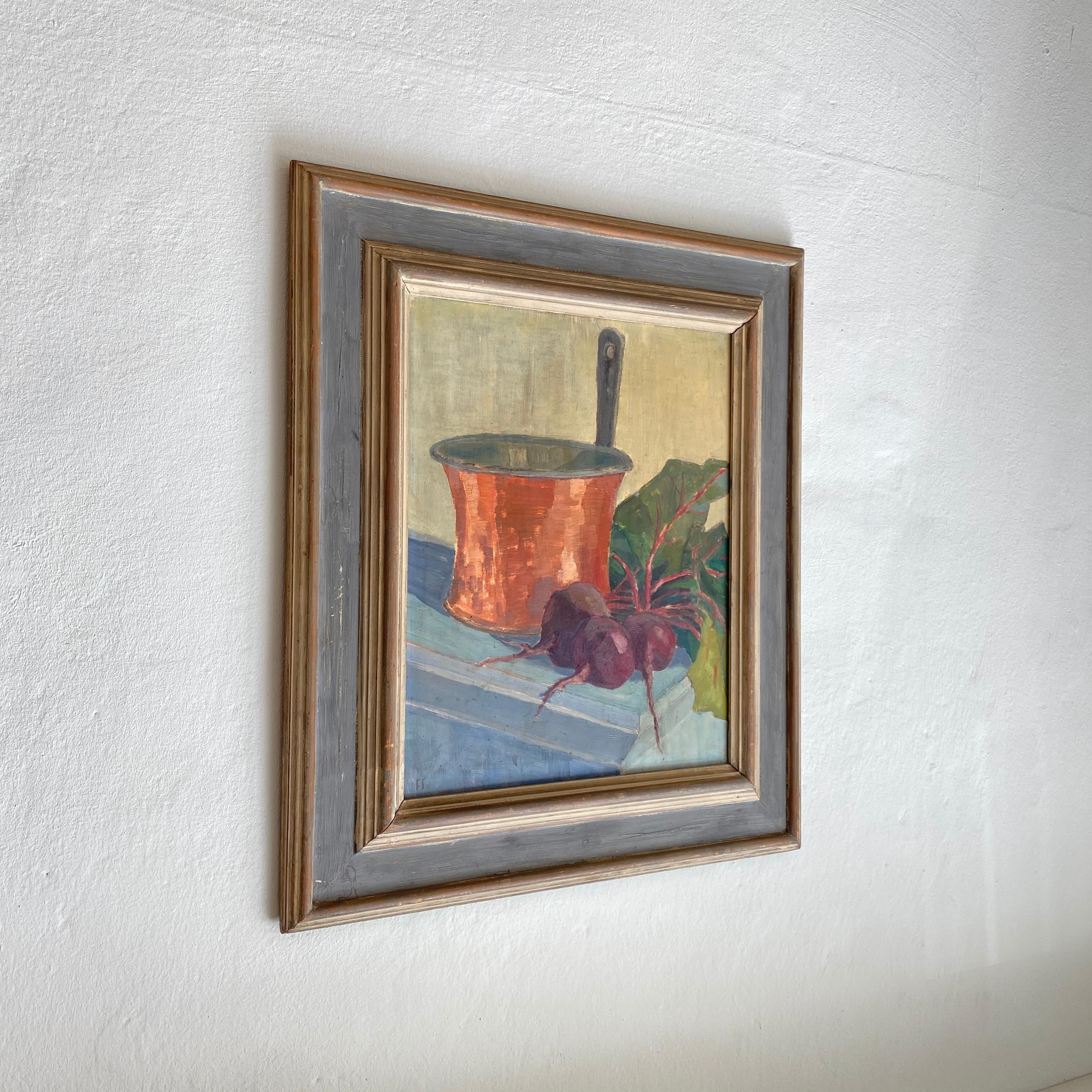 Early 20th Century German Still Life Oil Painting, Around 1950 In Good Condition In Berlin, DE