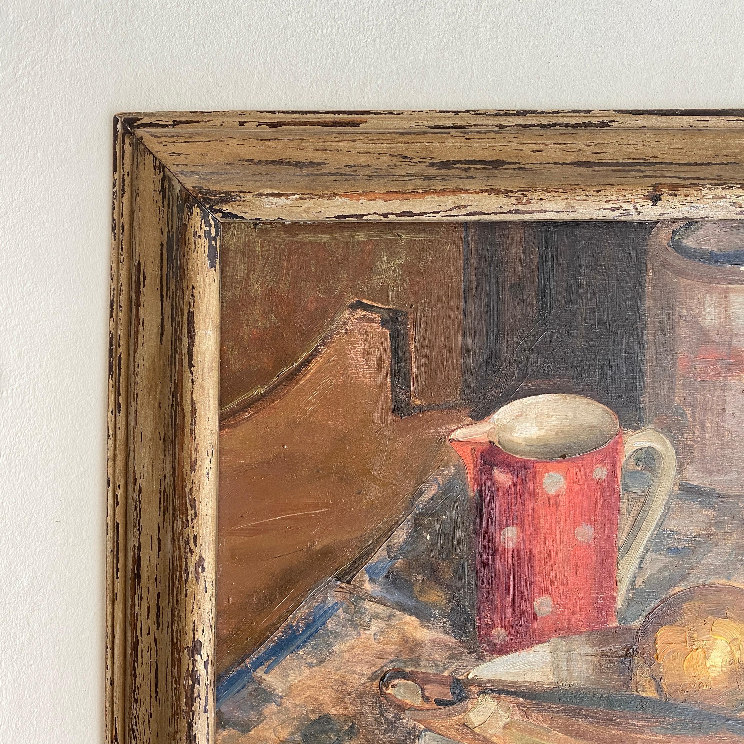 Early 20th Century German Still Life Painting in the Original Frame, Around 1930 3