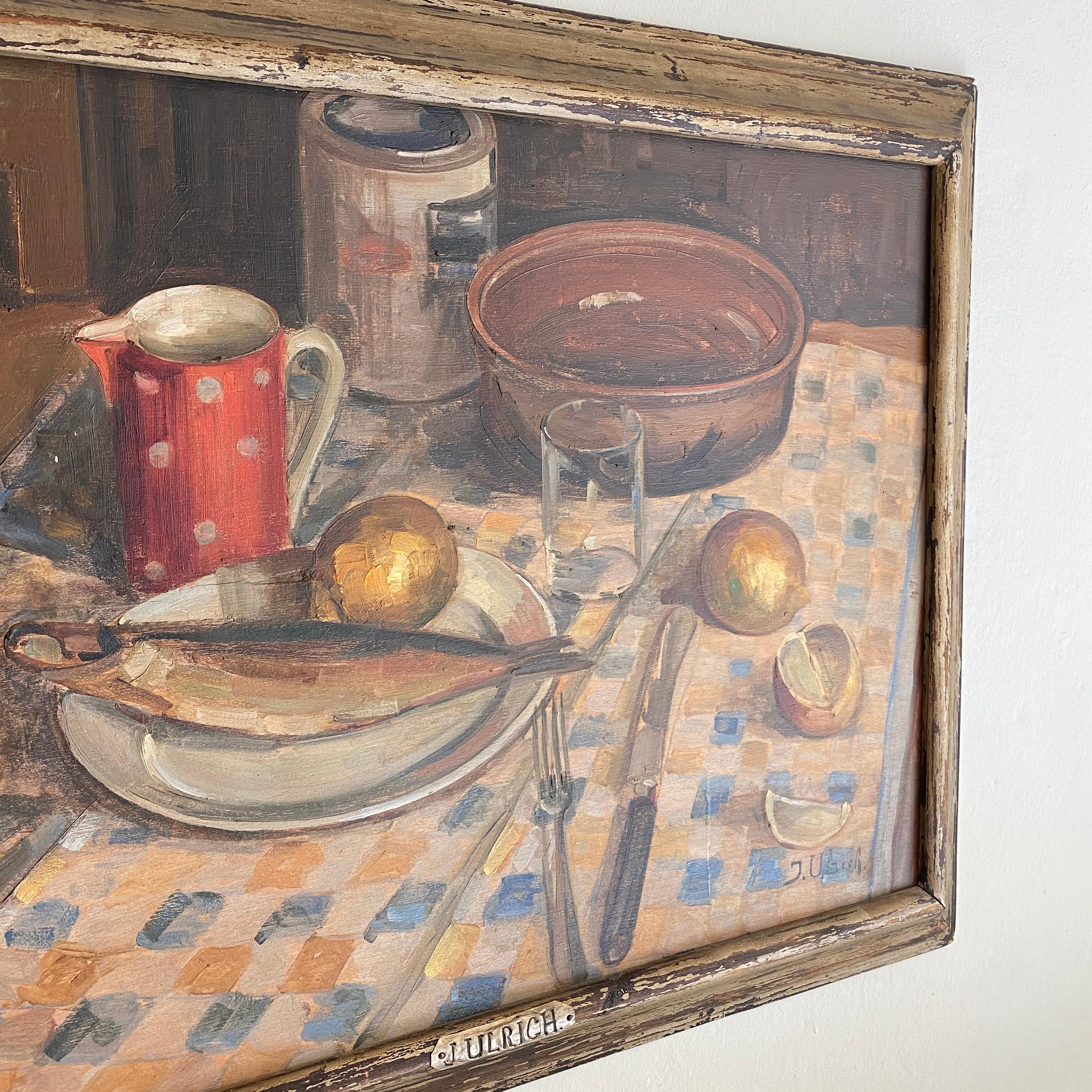 Early 20th Century German Still Life Painting in the Original Frame, Around 1930 5