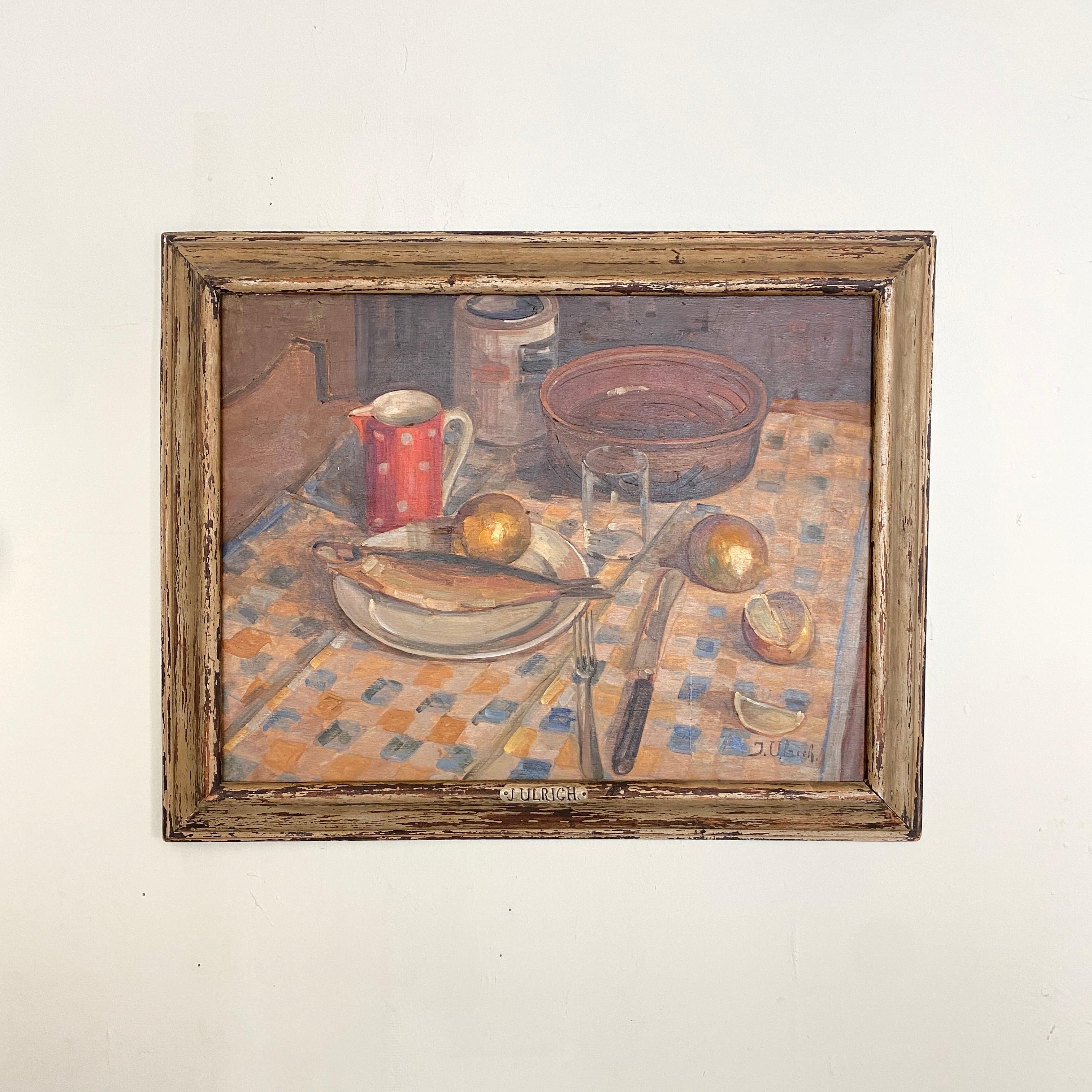 Early 20th Century German Still Life Painting in the Original Frame, Around 1930 6