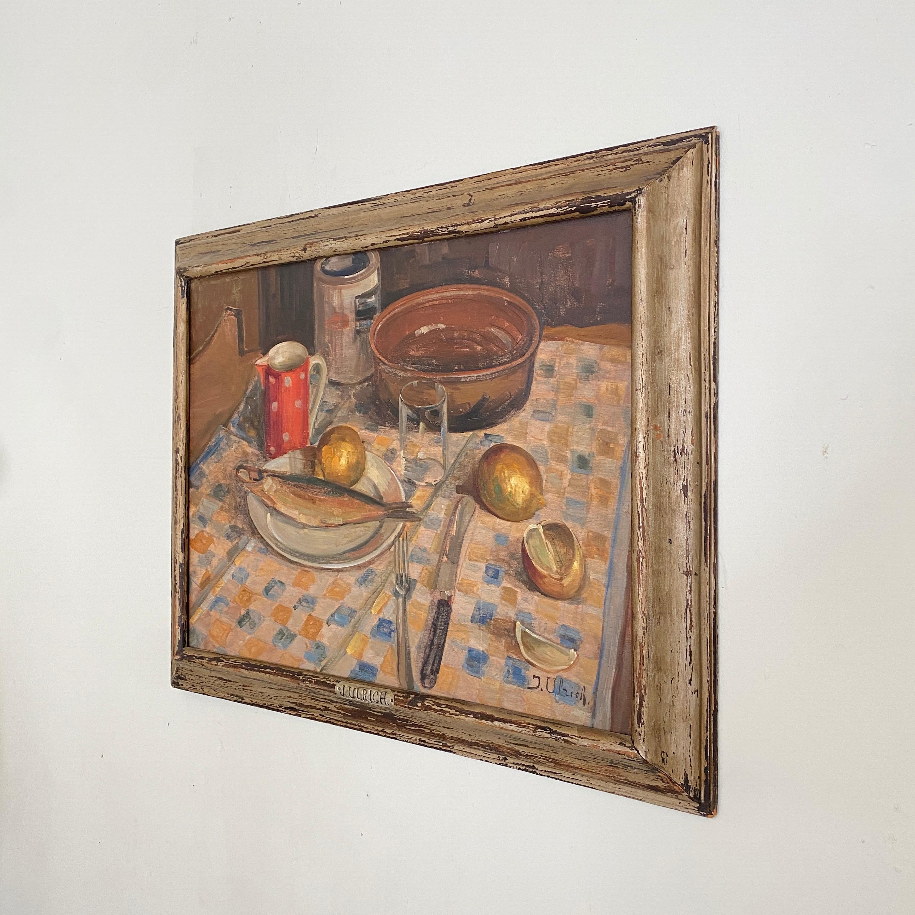 Mid-20th Century Early 20th Century German Still Life Painting in the Original Frame, Around 1930
