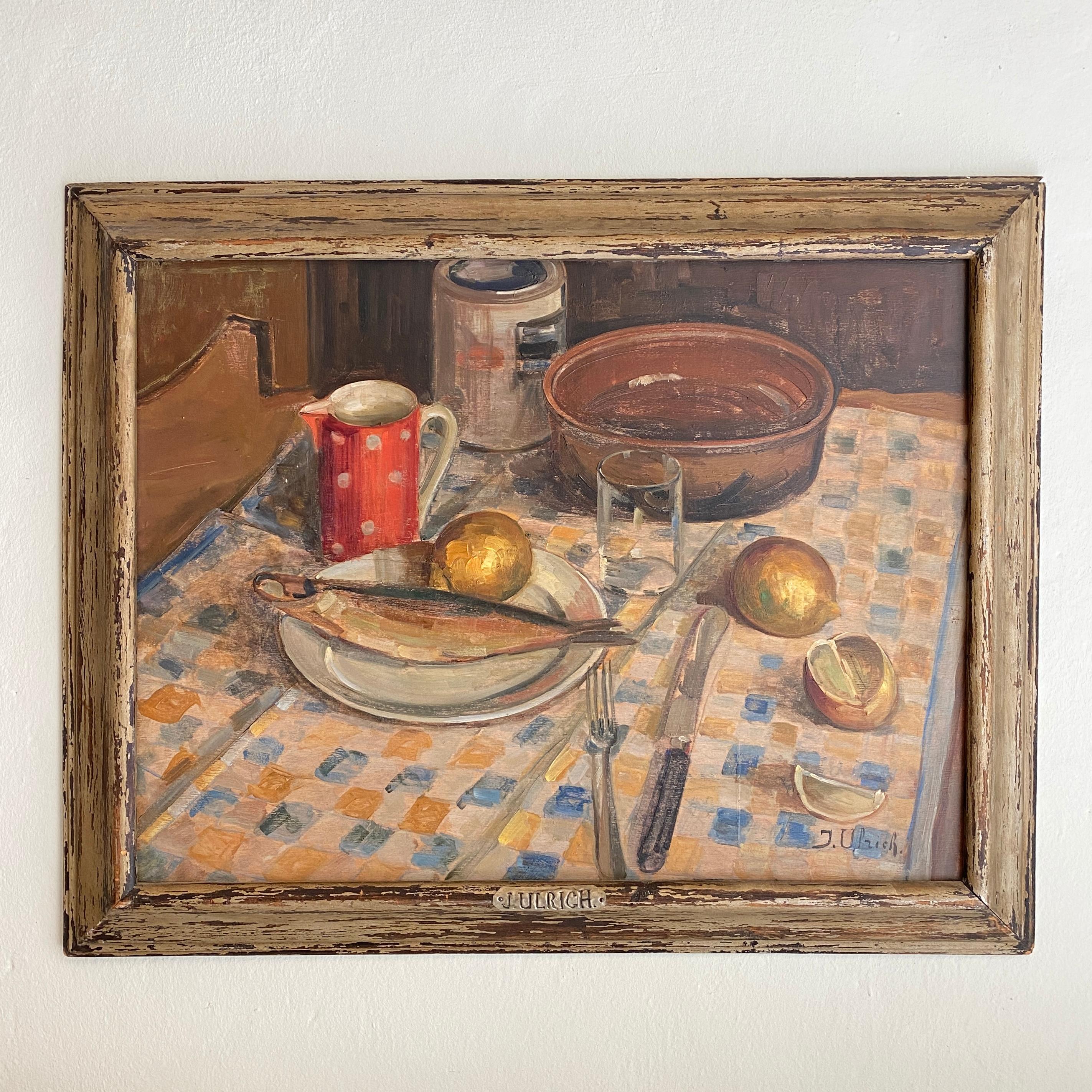 Early 20th Century German Still Life Painting in the Original Frame, Around 1930 2
