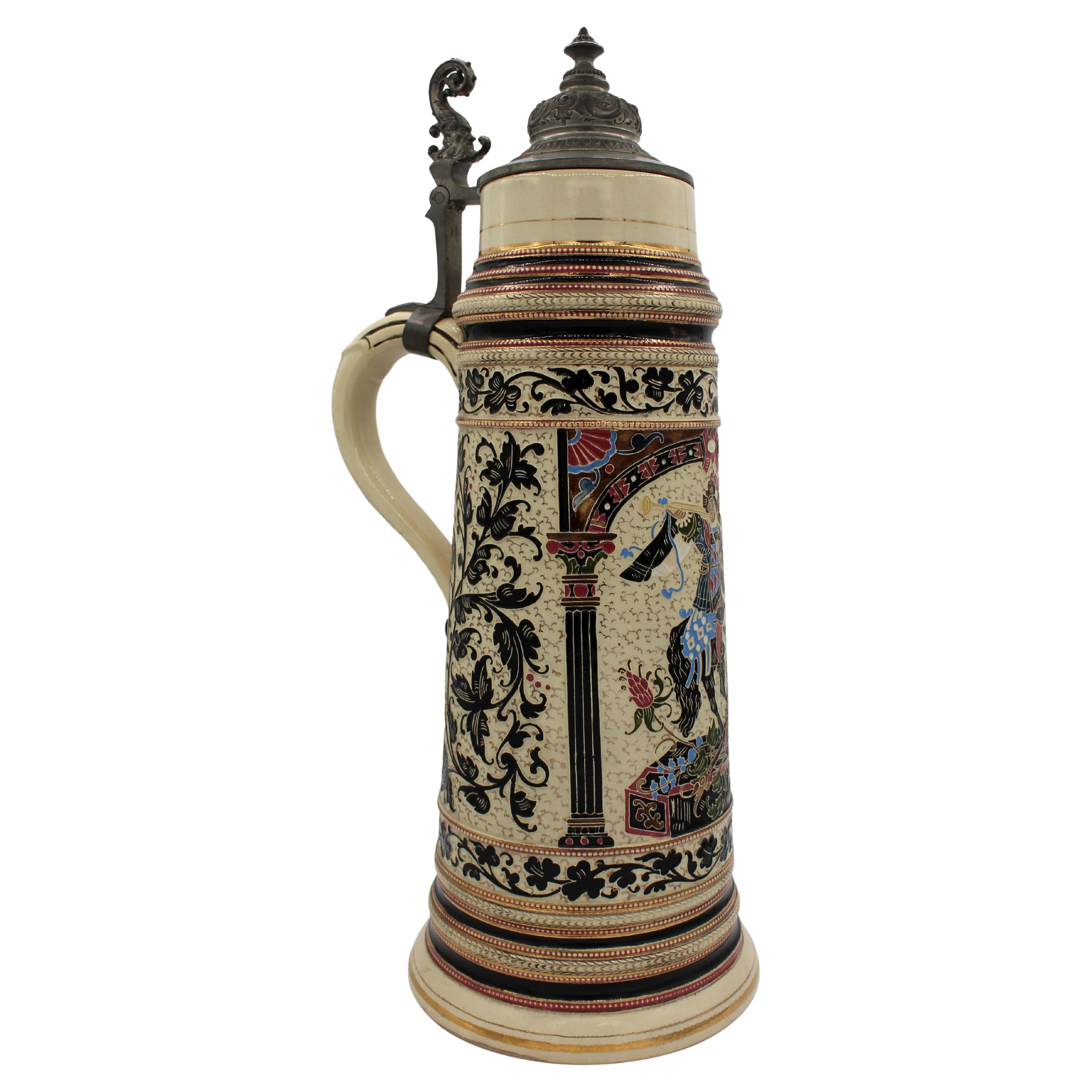 Early 20th Century German Stoneware Stein For Sale