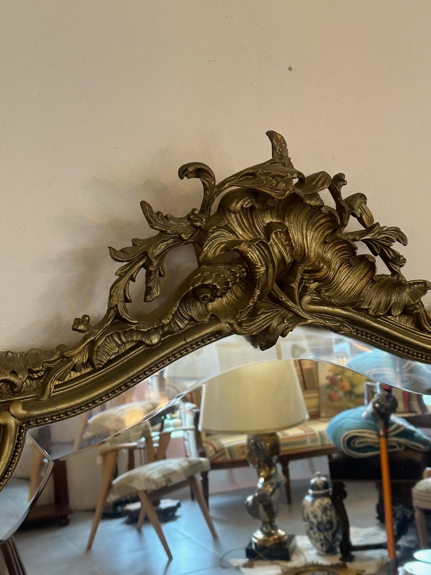 Specchio in Wood dorato dei primi del Novecento, 1900 2