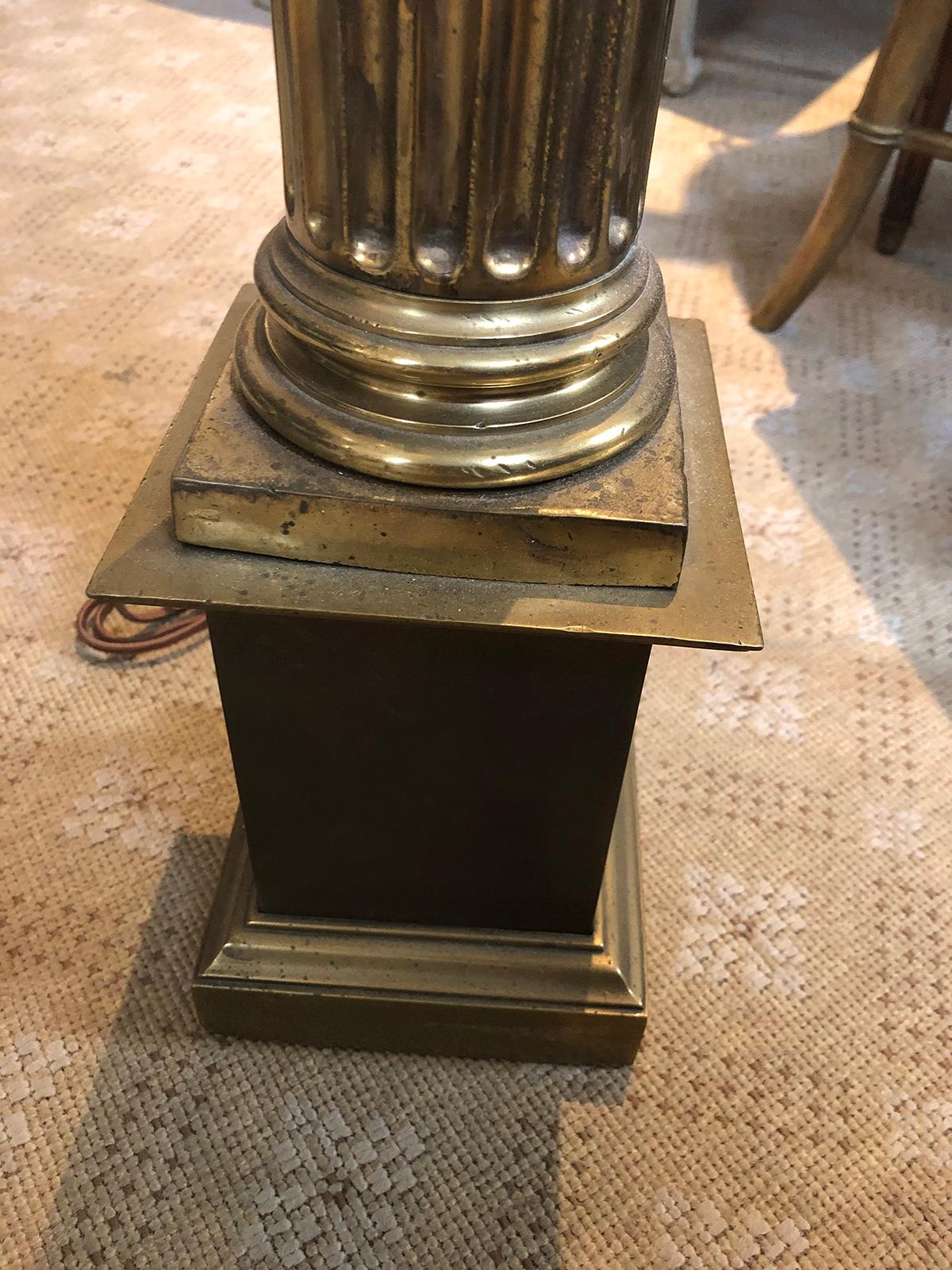 Early 20th Century Gilt Bronze Column Floor Lamp 4