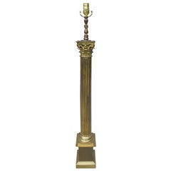 Early 20th Century Gilt Bronze Column Floor Lamp Early 20th Century Gilt Bronze Column Floor Lamp