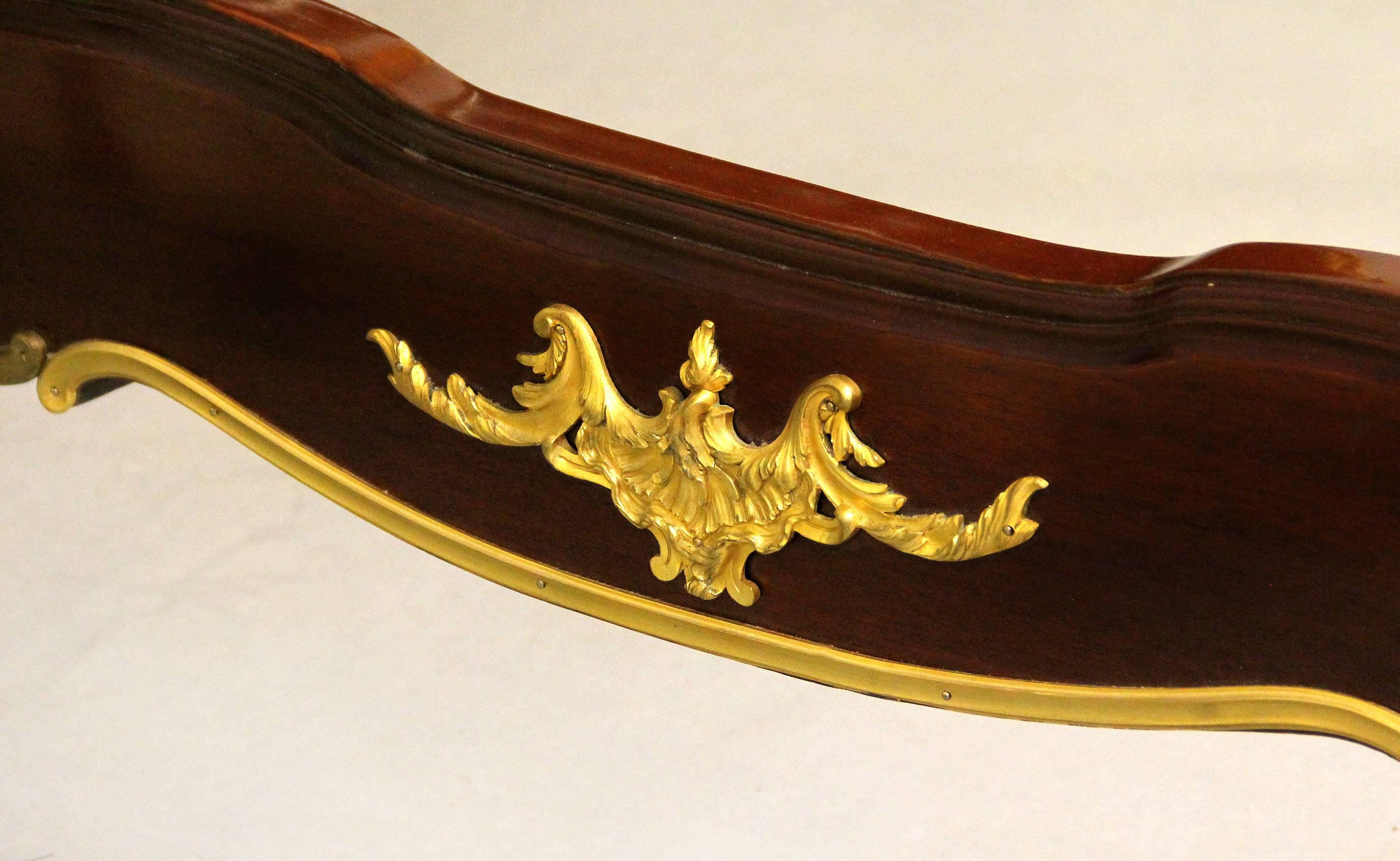 Wood Early 20th Century Gilt Bronze-Mounted Mahogany King Size Bed by François Linke