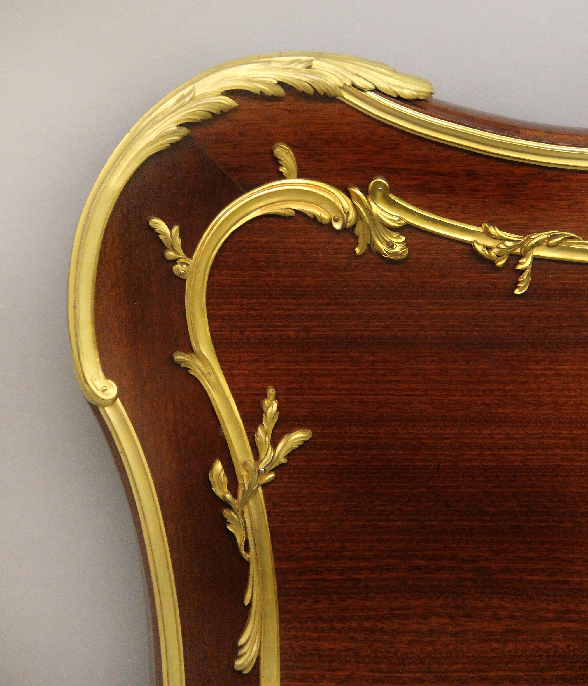 Early 20th Century Gilt Bronze-Mounted Mahogany King Size Bed by François Linke In Good Condition For Sale In Long Island City, NY
