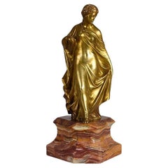 Early 20th Century Gilt Bronze Sculpture entitled "Art Nouveau Lady"