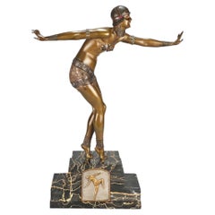Early 20th Century Gilt Bronze Sculpture “Phoenician Dancer” by Demetre Chiparus