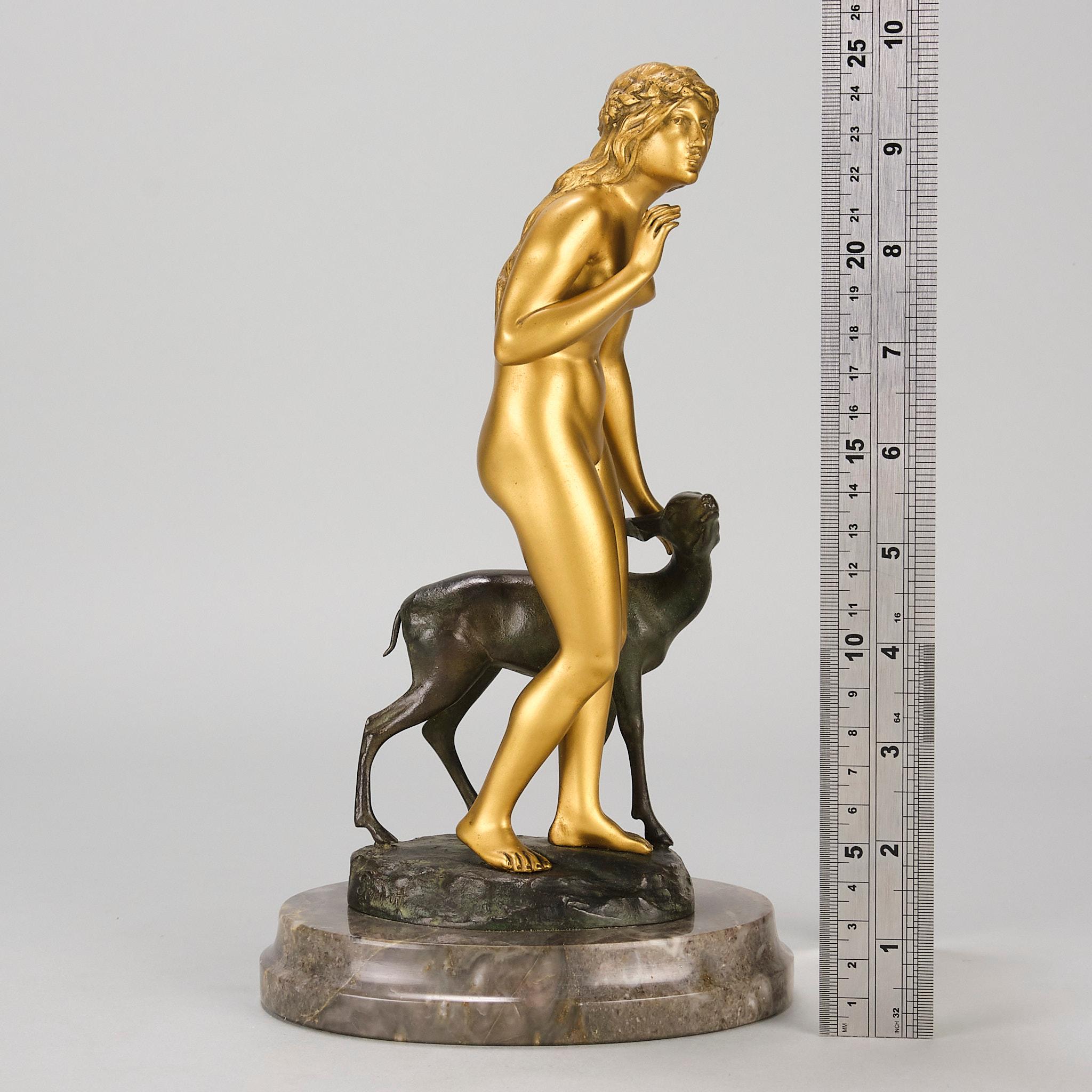 Studio in bronzo dorato dei primi del Novecento intitolato 