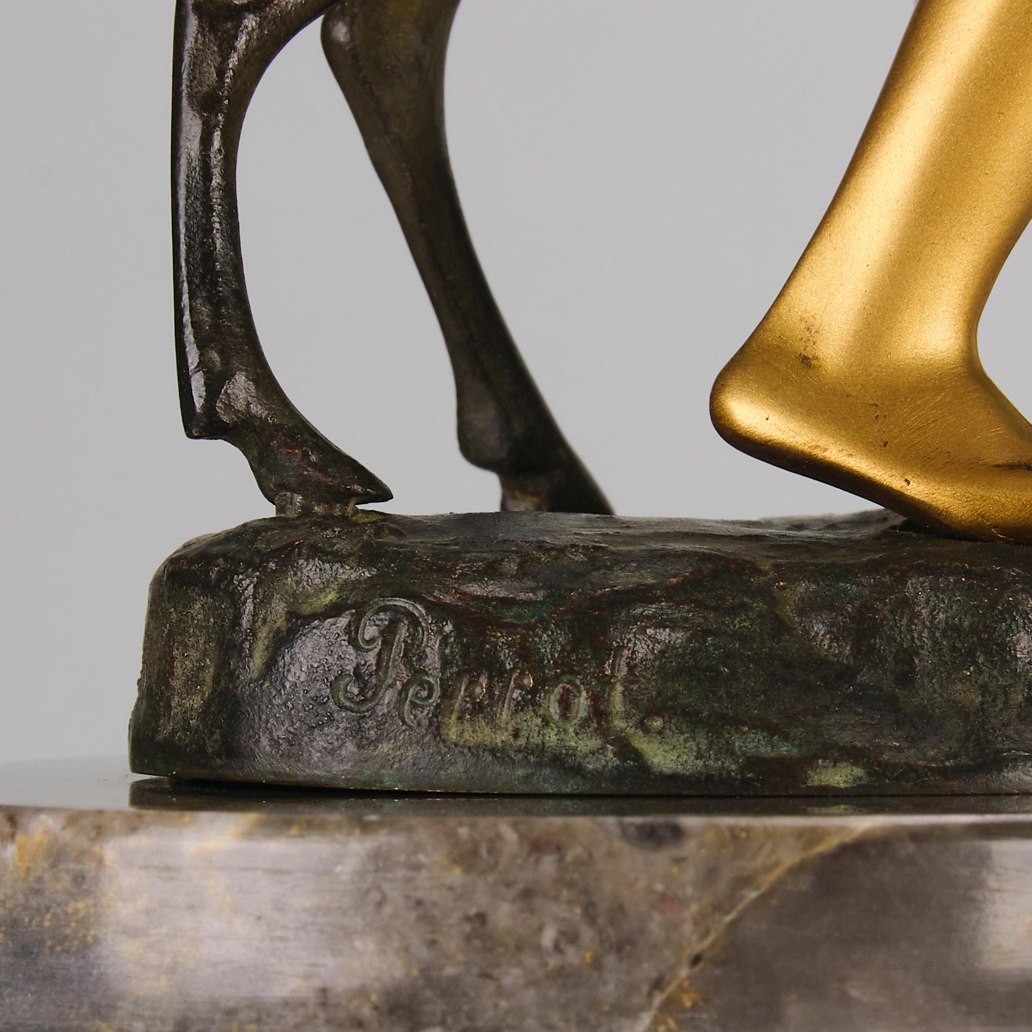 Studio in bronzo dorato dei primi del Novecento intitolato 