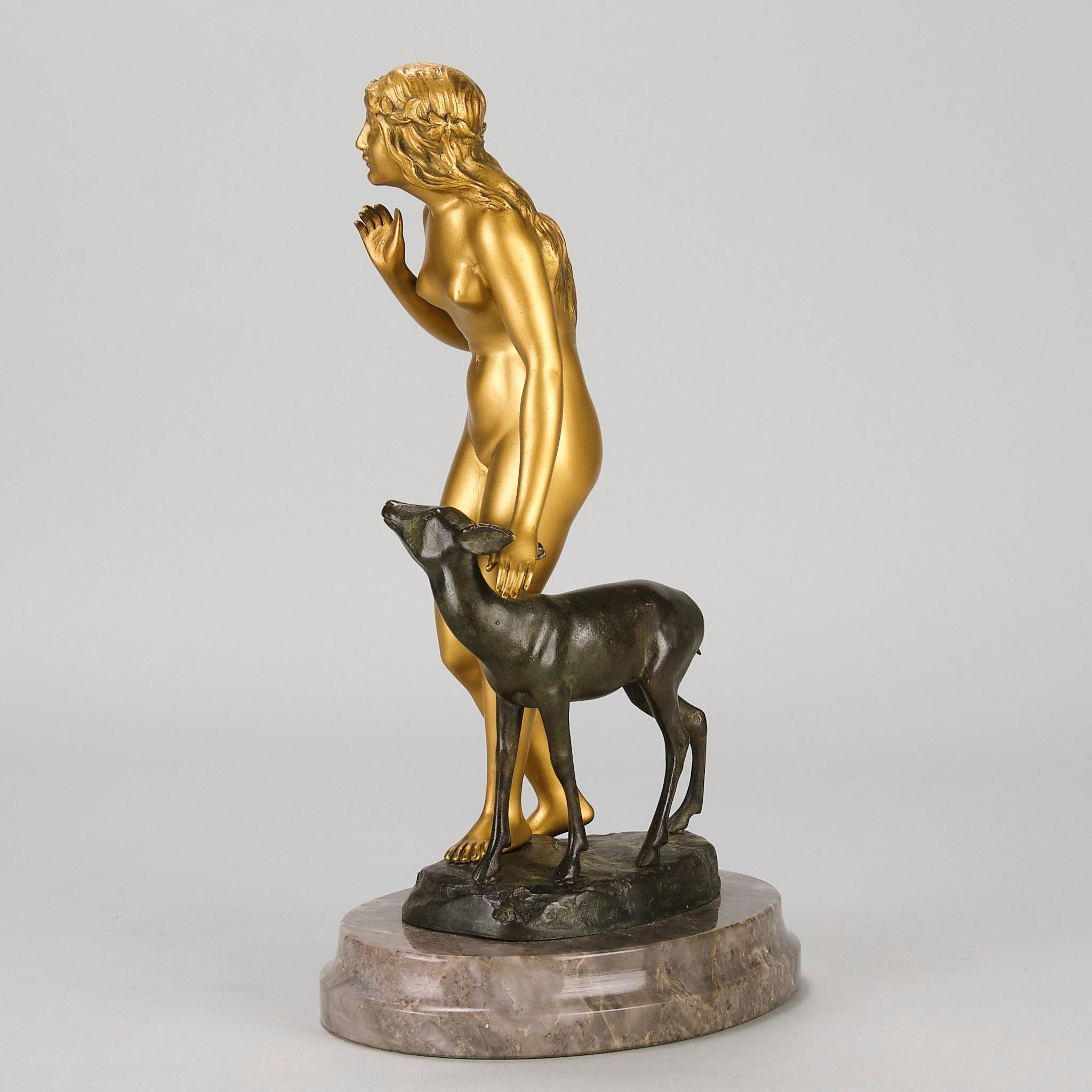 XX secolo Studio in bronzo dorato dei primi del Novecento intitolato 