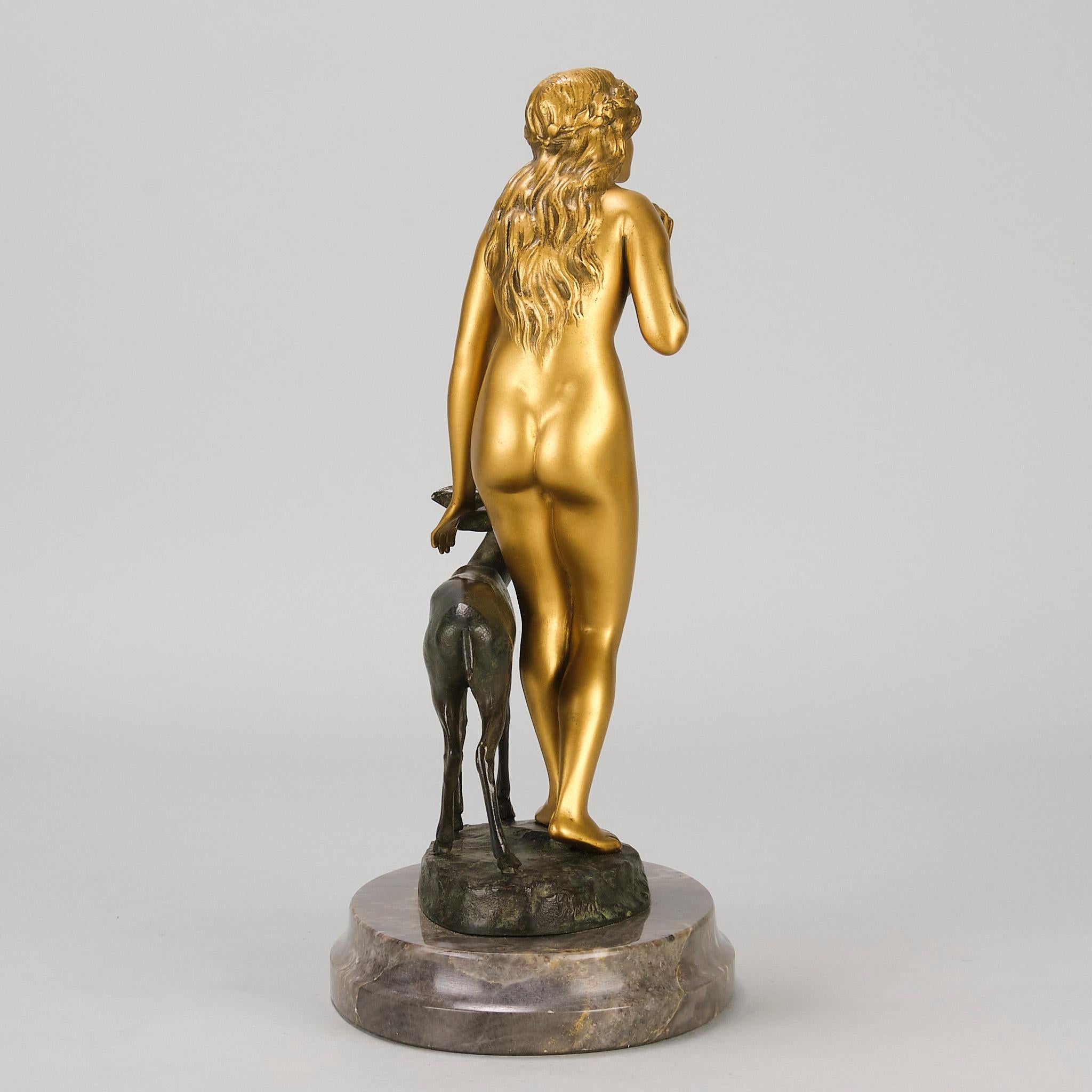 Studio in bronzo dorato dei primi del Novecento intitolato 