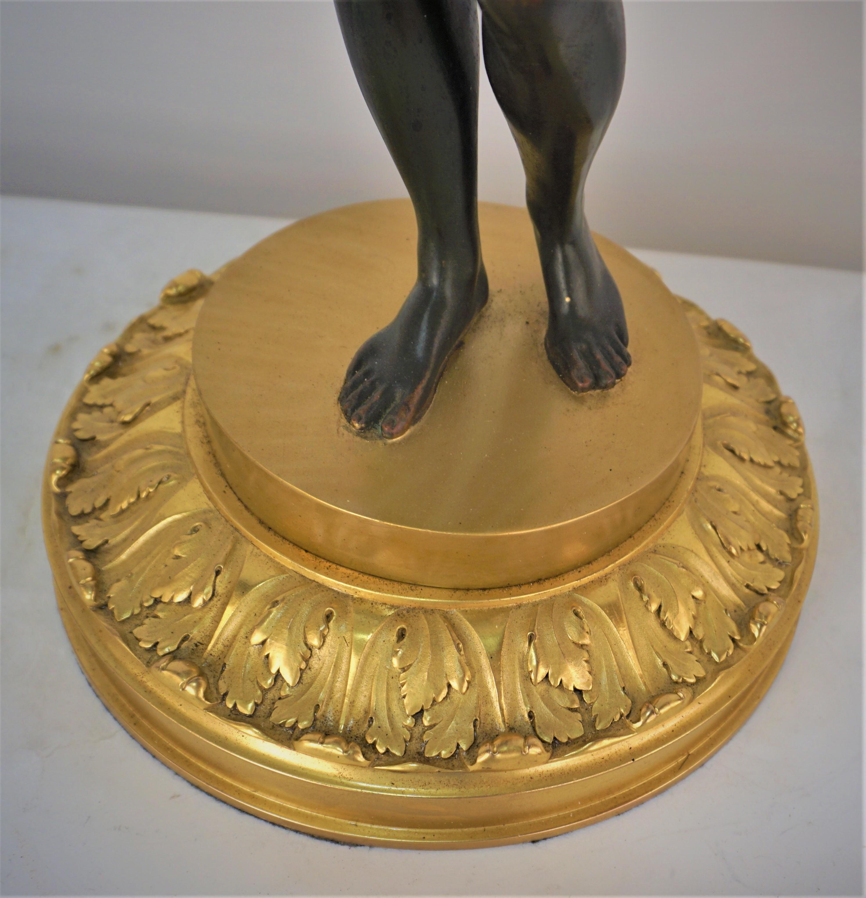 Anfang 20. Jahrhundert Vergoldete Bronze Tischlampe (Französisch) im Angebot