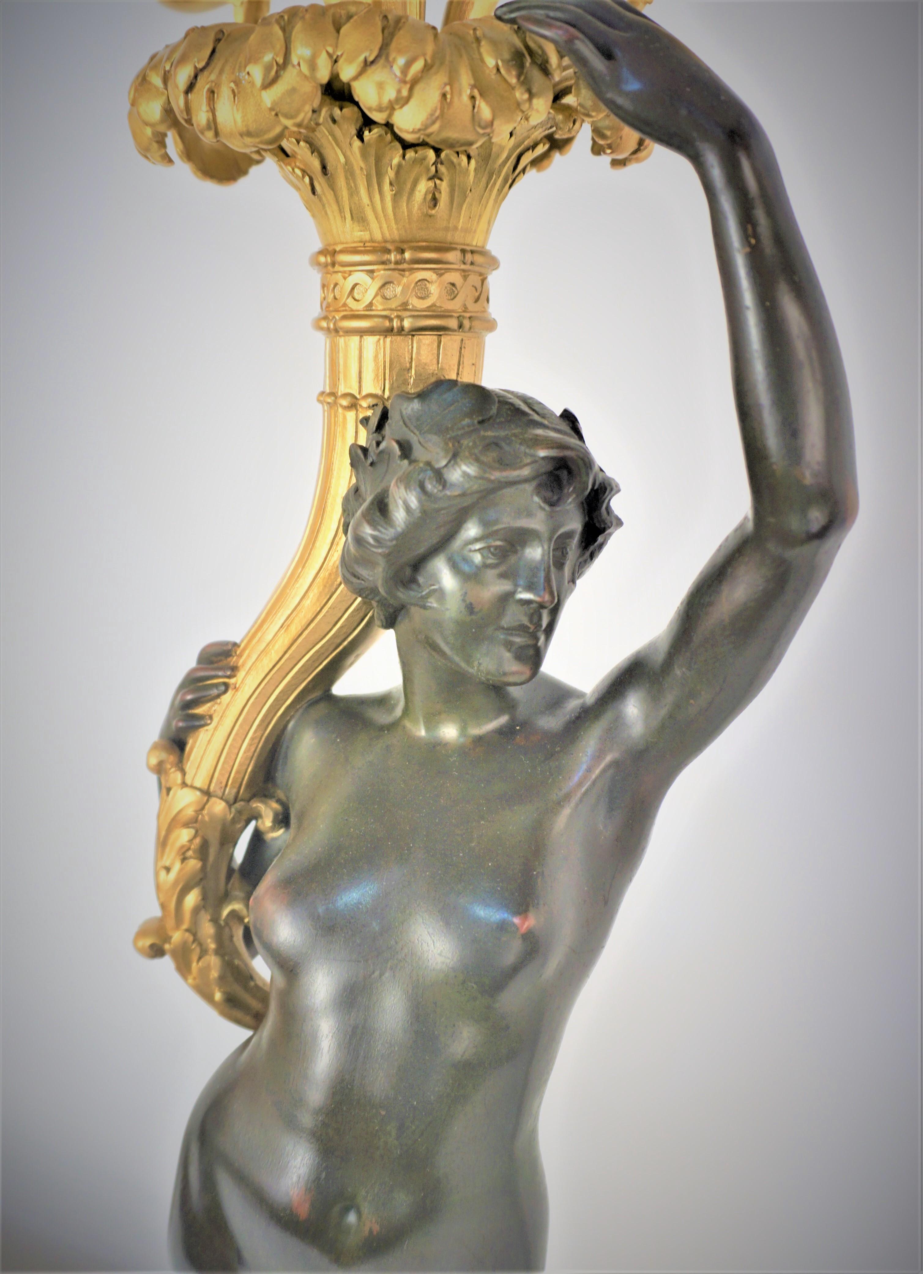 Early 20th Century Gilt bronze Table Lamp In Good Condition For Sale In Fairfax, VA