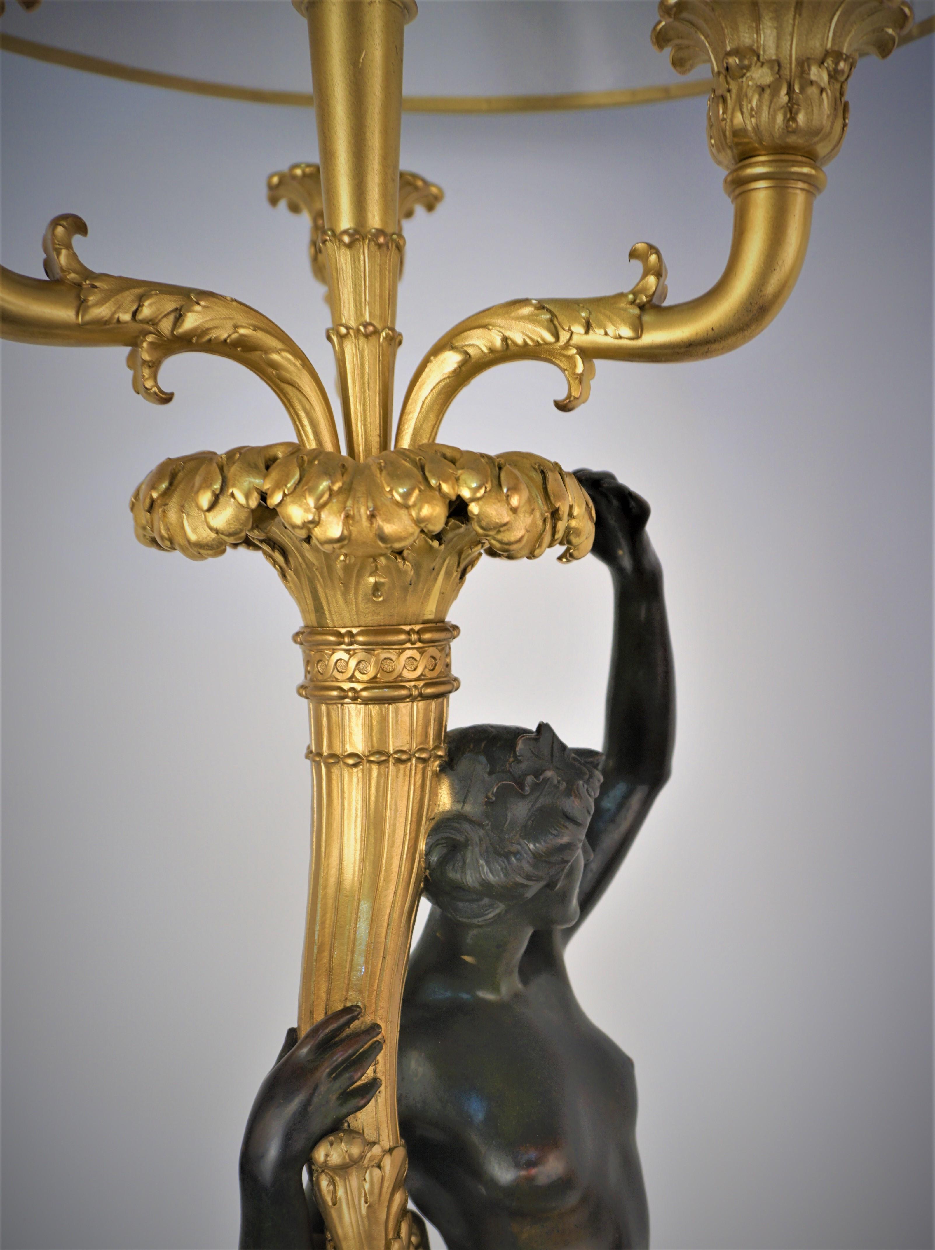 Early 20th Century Gilt bronze Table Lamp For Sale 3
