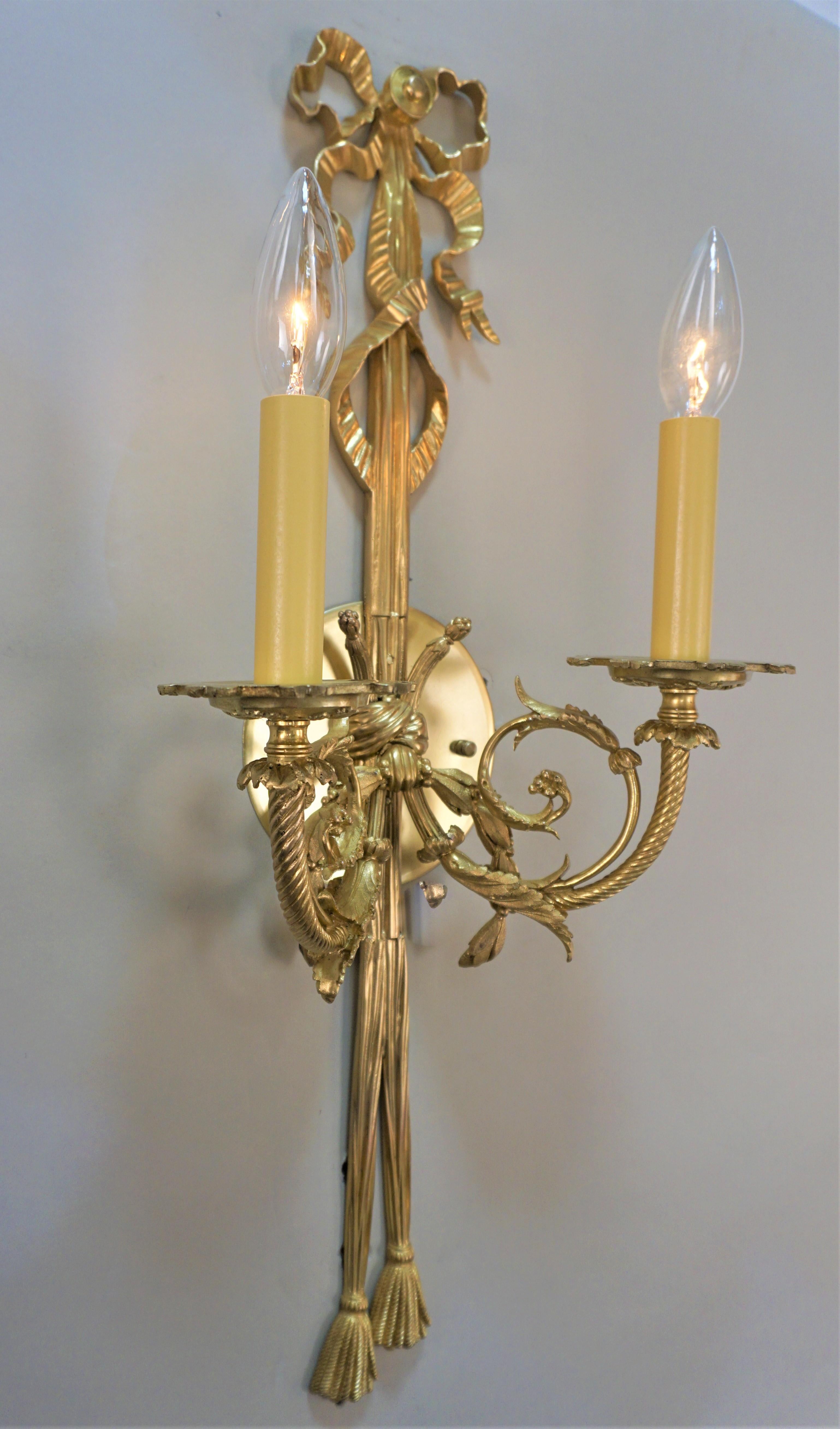 Early 20th Century Gilt Bronze Wall Sconces, 'Three Available' For Sale 3