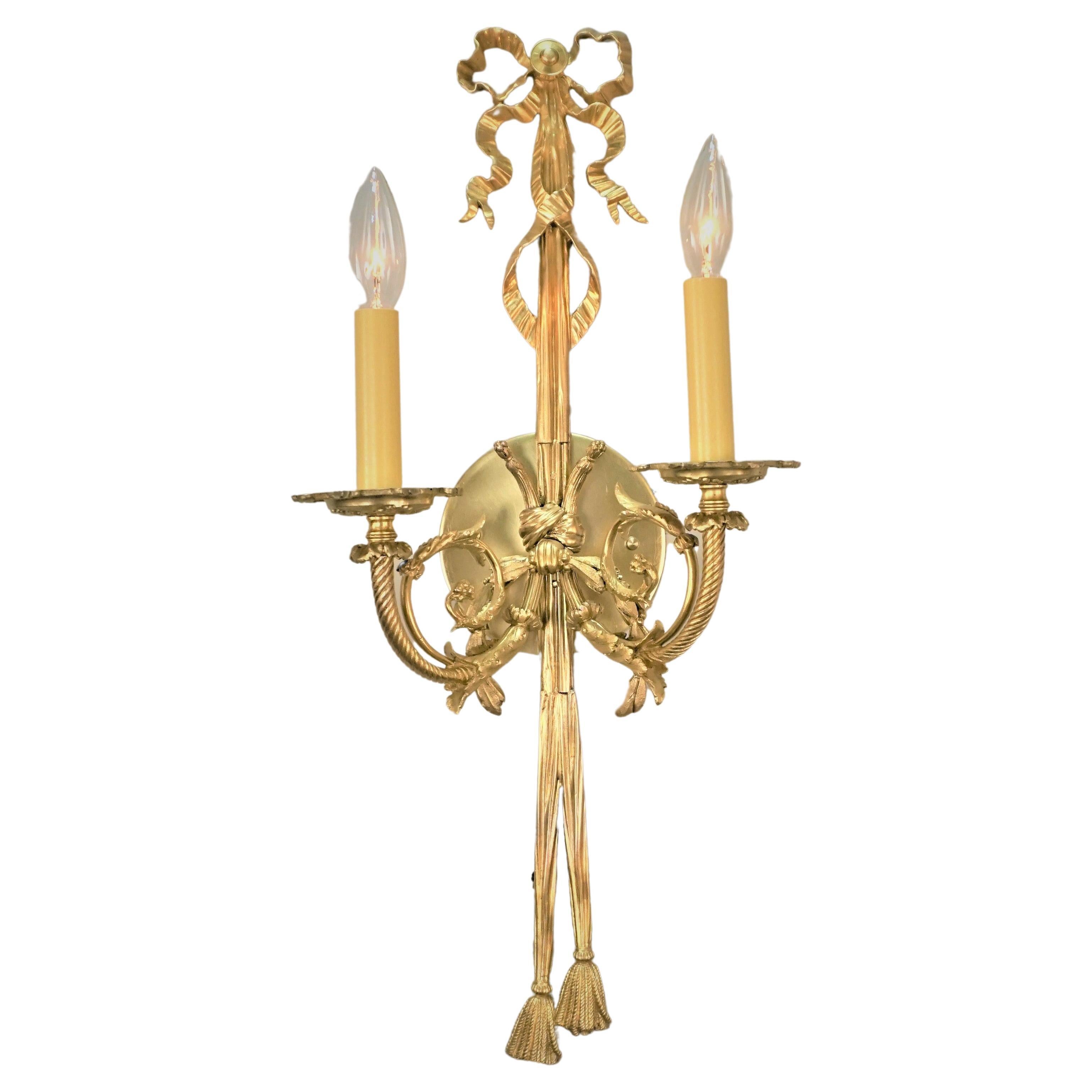 Early 20th Century Gilt Bronze Wall Sconces, 'Three Available'