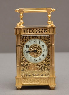 Early 20th Century gilt metal carriage clock