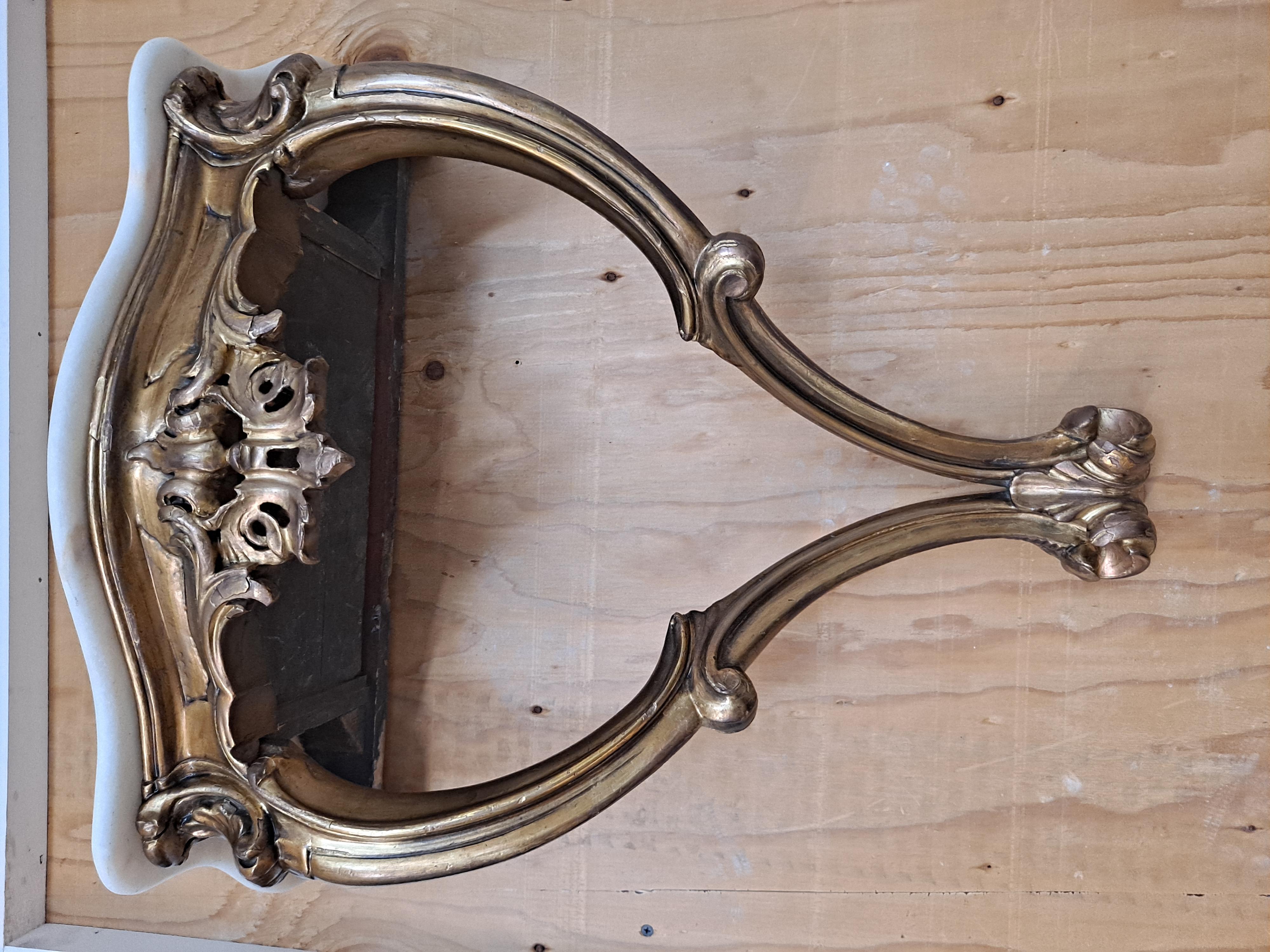 Early 20th Century Giltwood and Marble Top Wall Mounted Console Table 1