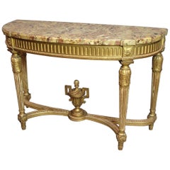 Antique Early 20th Century Giltwood Console Table by Charles Bernel