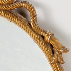 Early 20th Century Giltwood Rope-Twist Oval Mirror by Harris Interior Arts Inc.