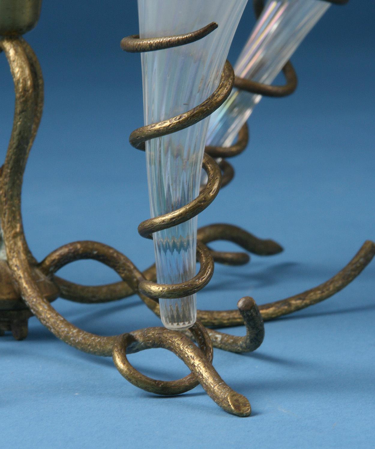 Early 20th Century Glass and Bronze Flower Vase or Centrepiece 3