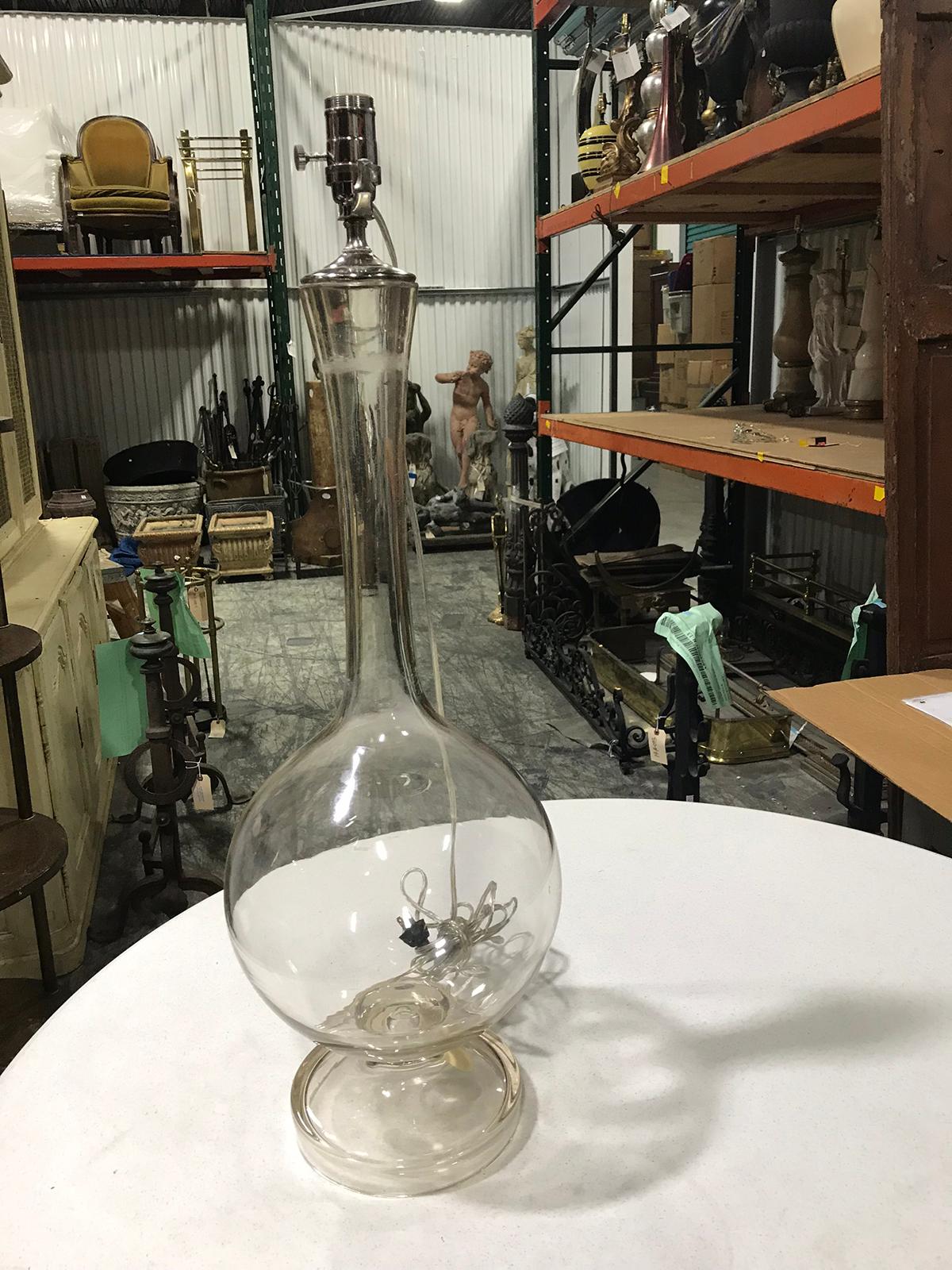 Early 20th Century Glass Bottle as Lamp 5