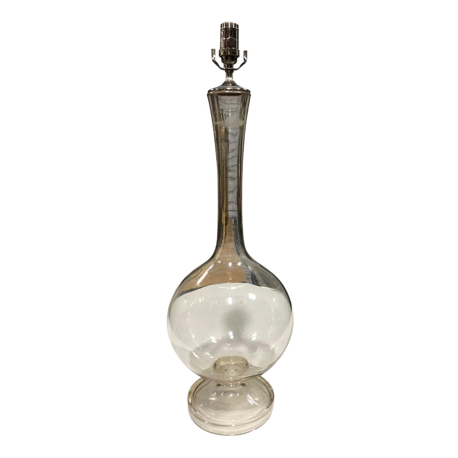 Early 20th Century Glass Bottle as Lamp