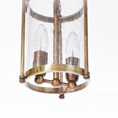 Early 20th Century Glass & Brass Lantern