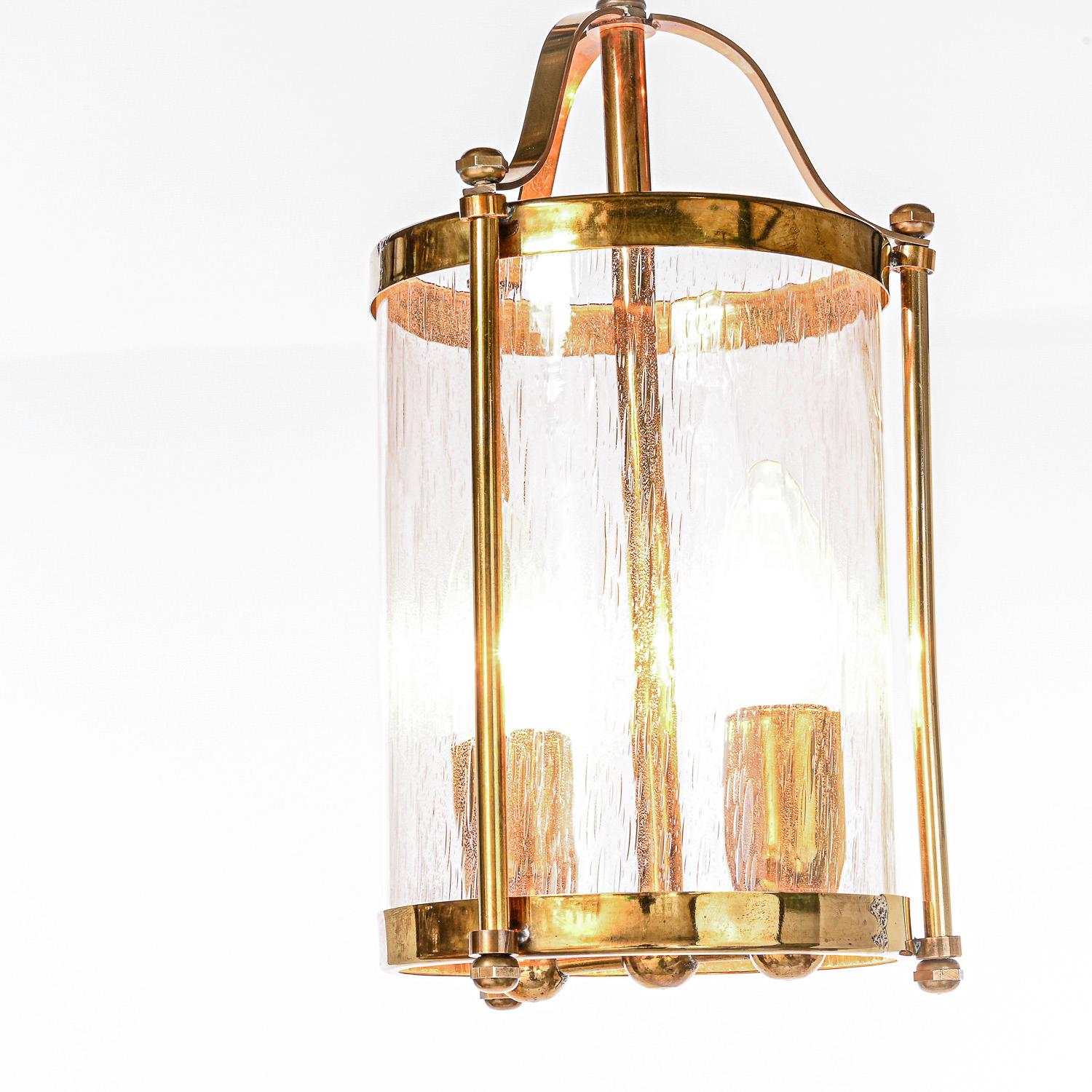 Early 20th Century Glass & Brass Lantern For Sale 2