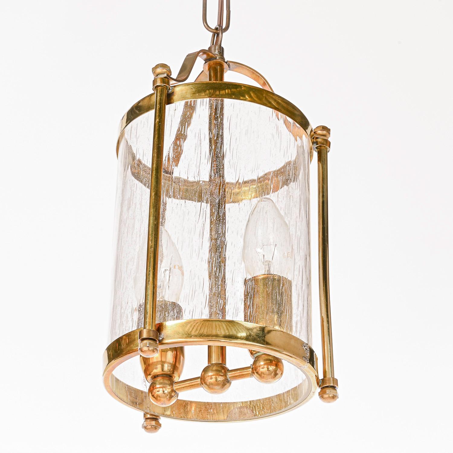 Early 20th Century Glass & Brass Lantern For Sale 3