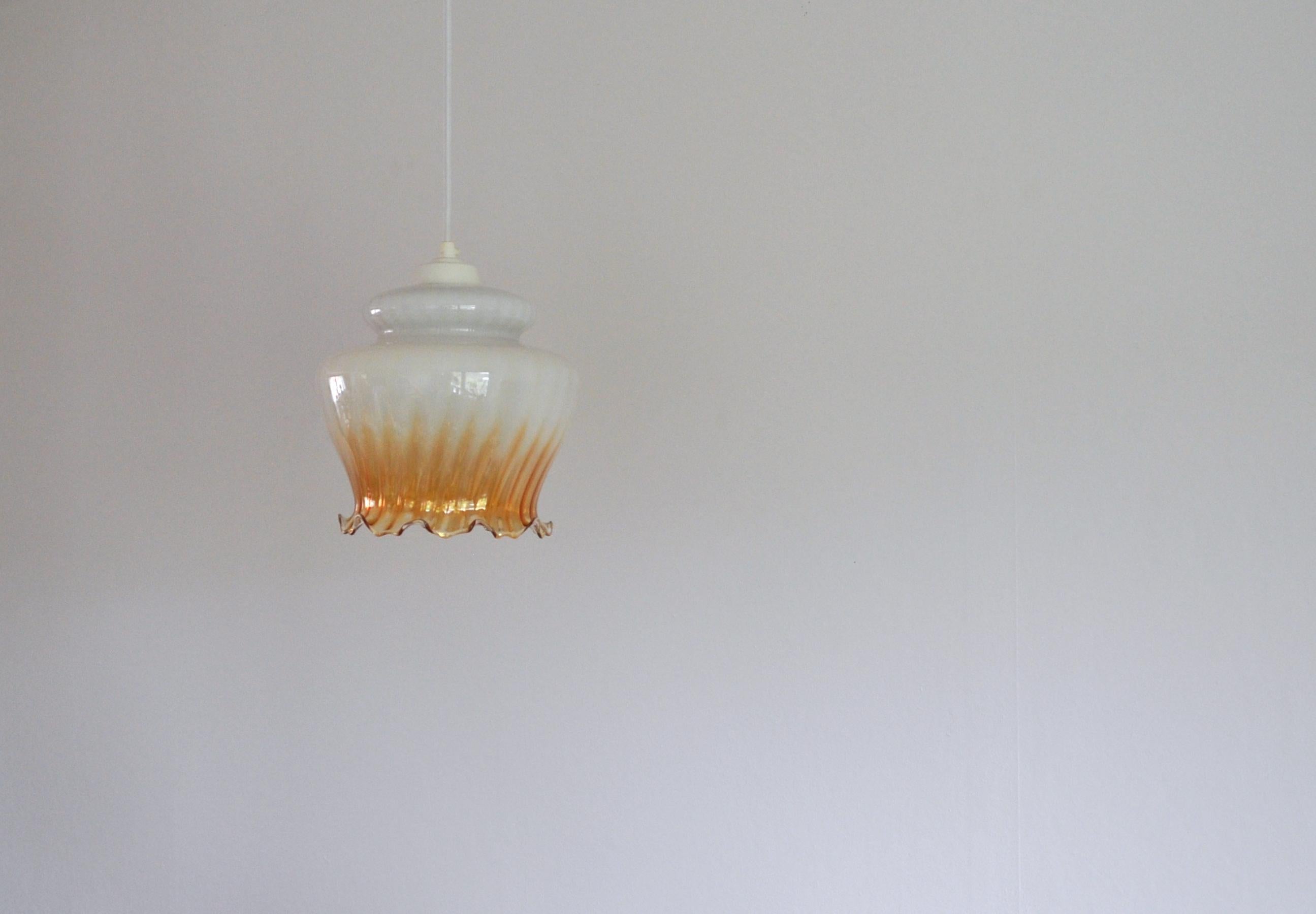 Danish Early 20th Century Glass Pendant For Sale