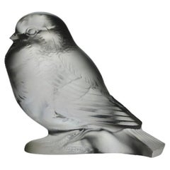 Antique Early 20th Century Glass Sculpture entitled "Moineau Fier" by René Lalique
