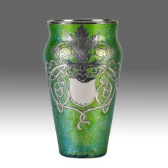 Early 20th Century Glass "Silvered Armorial Vase" by Loetz Witwe