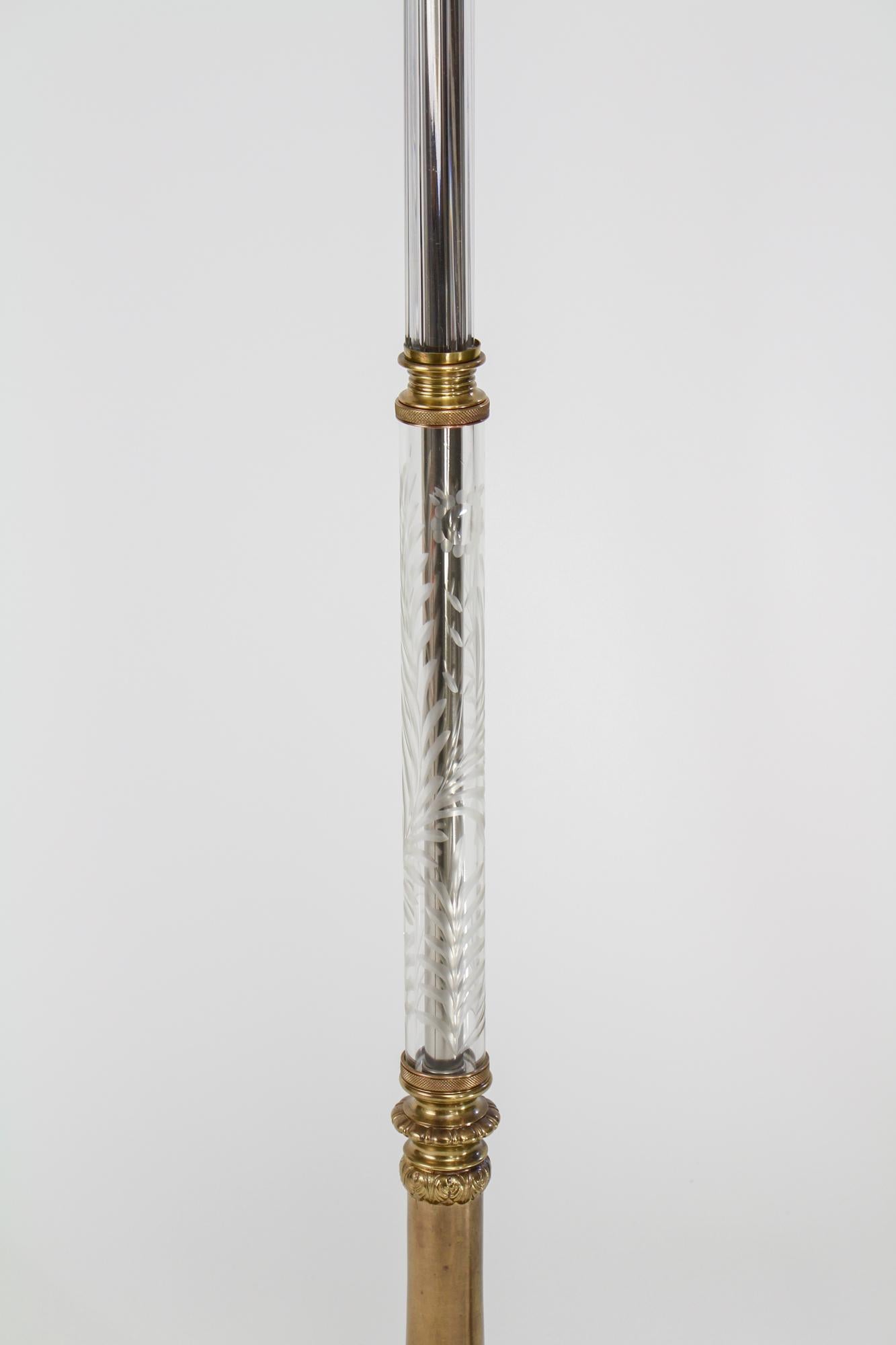 Neoclassical Revival Early 20th Century Glass Stemmed Torchiere For Sale