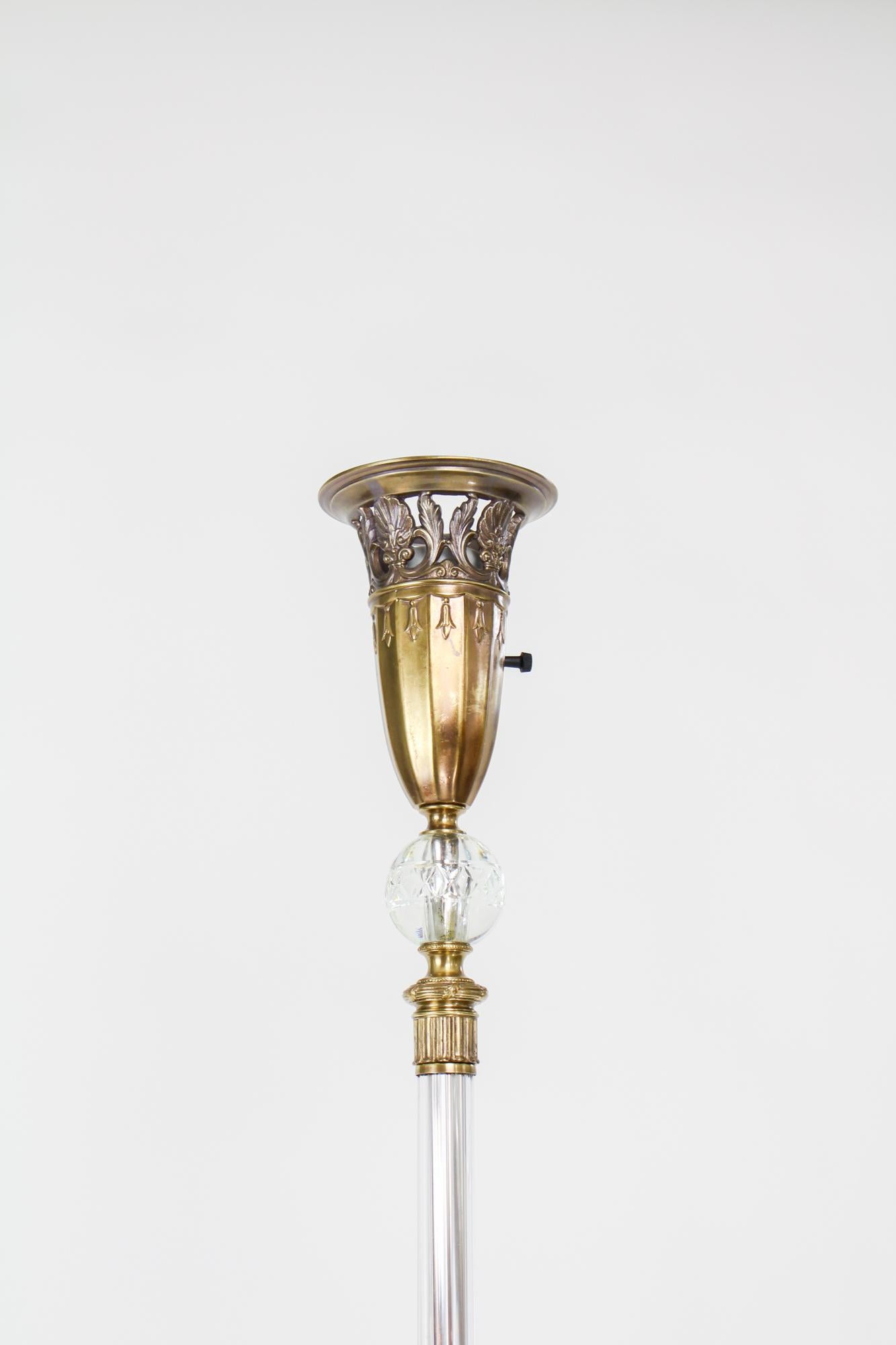 Early 20th Century Glass Stemmed Torchiere In Good Condition In Canton, MA