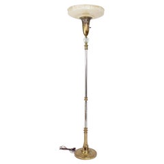 Retro Early 20th Century Glass Stemmed Torchiere