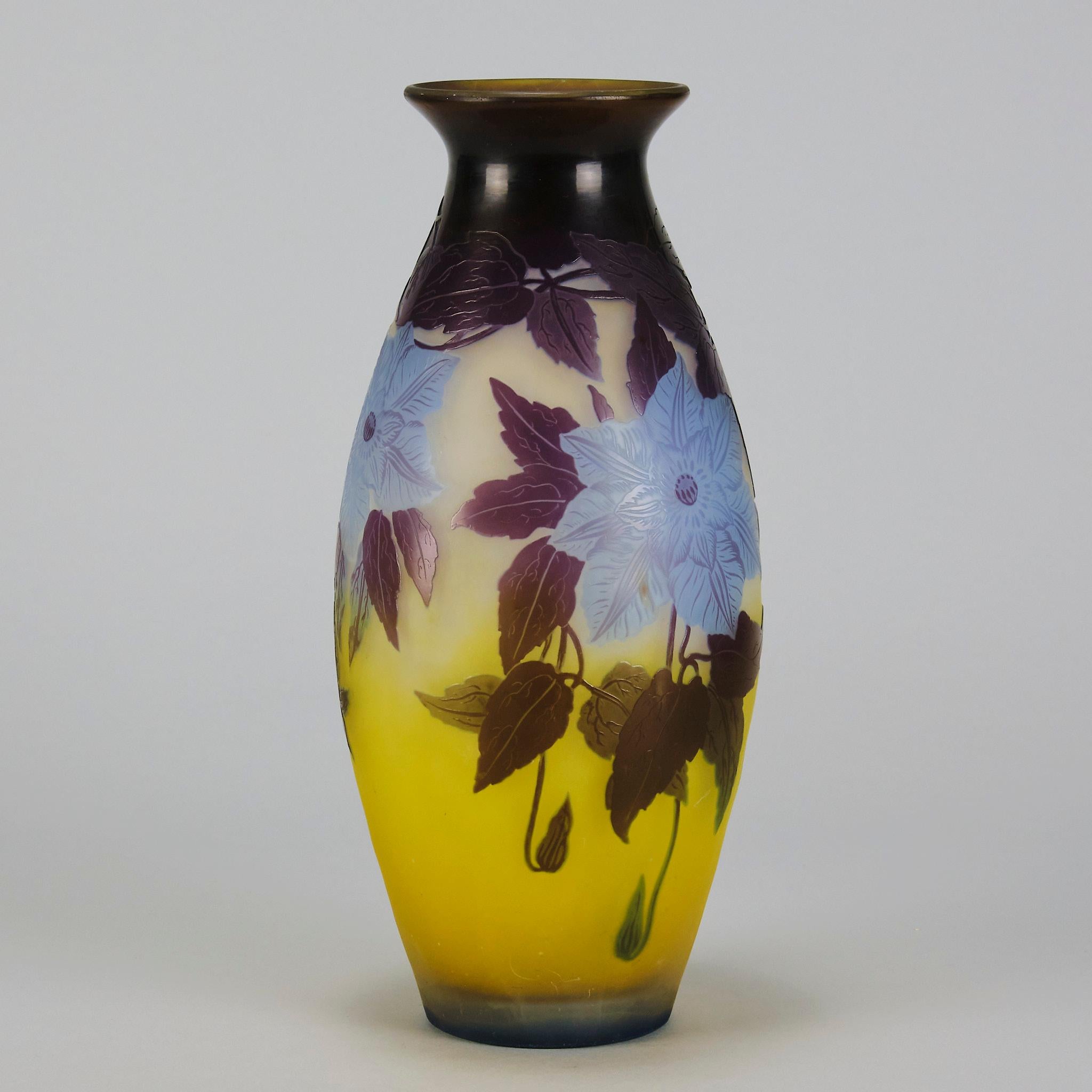 Art Nouveau Early 20th Century Glass Vase Entitled 