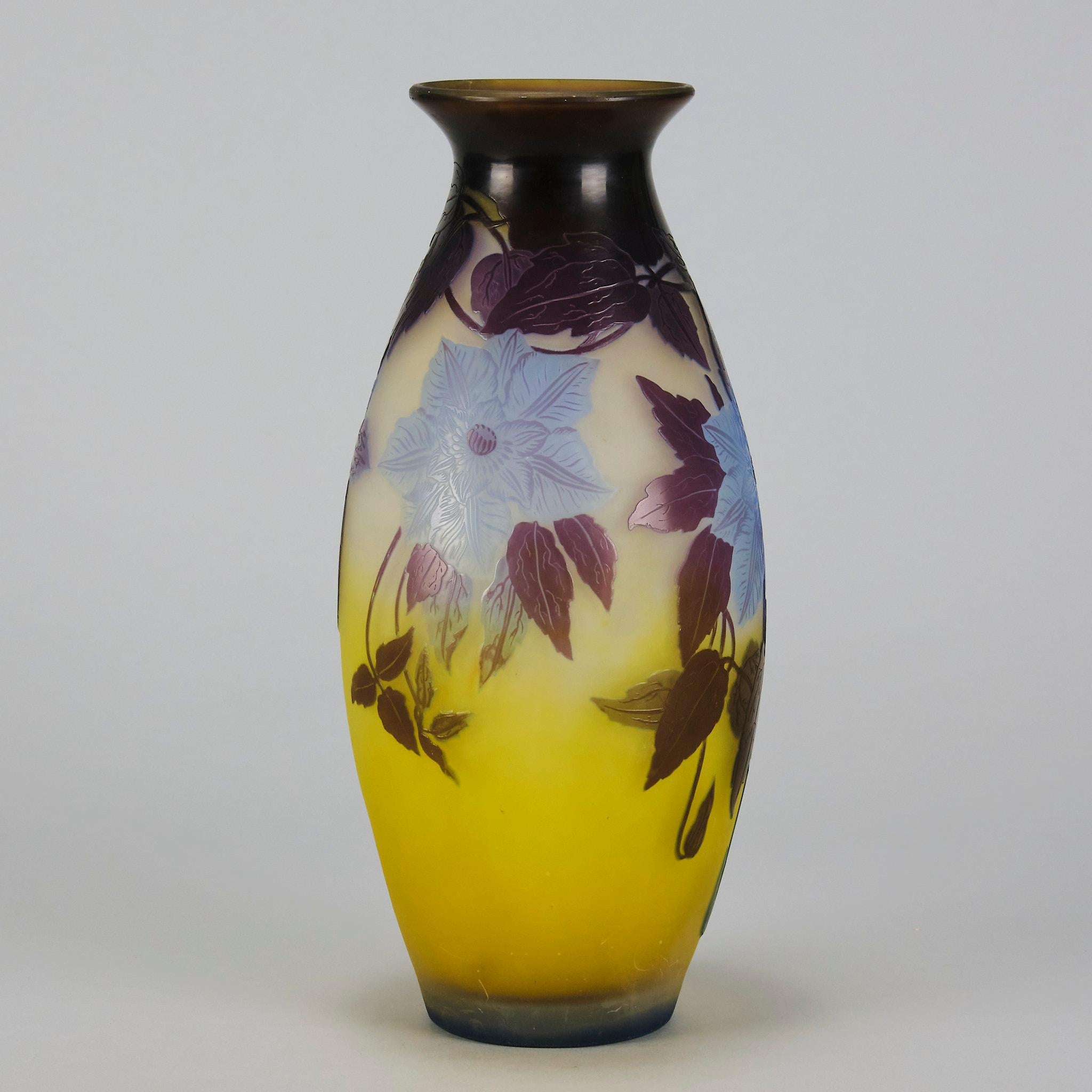 French Early 20th Century Glass Vase Entitled 