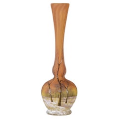 Early 20th Century Glass Vase Entitled "Deep Winter" Vase by Daum Frères