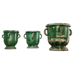 Jardinières / Jardinières terre cuite émaillée du début du XXe siècle