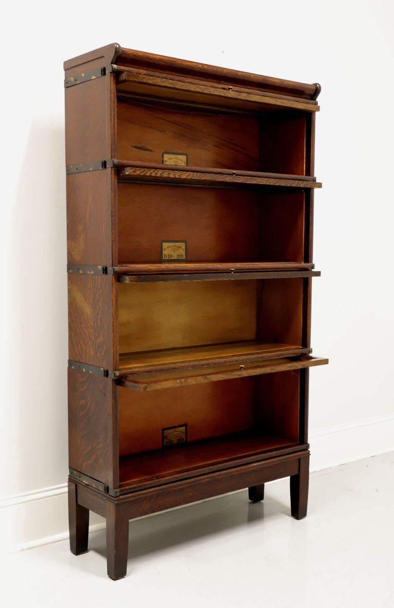 GLOBE WERNICKE 1920s Grade 299 Quartersawn Tiger Oak Barrister Bookcase