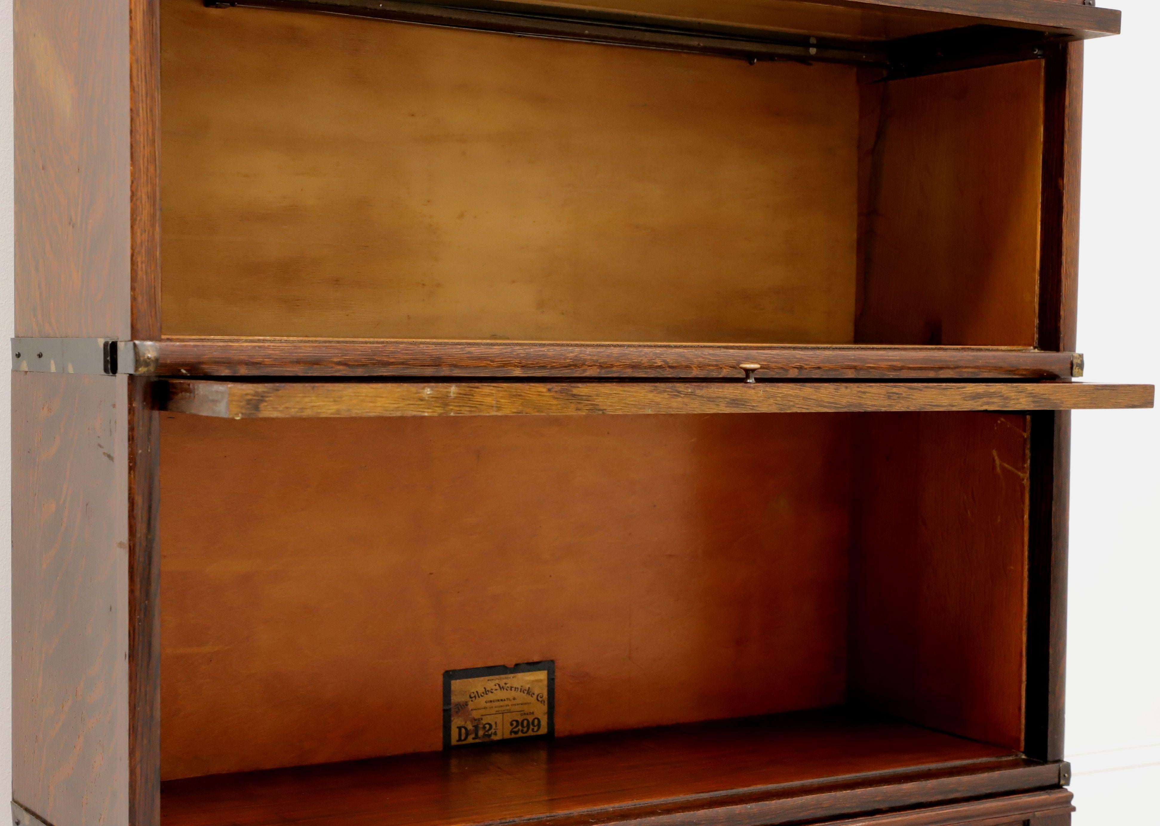 20th Century GLOBE WERNICKE 1920s Grade 299 Quartersawn Tiger Oak Barrister Bookcase
